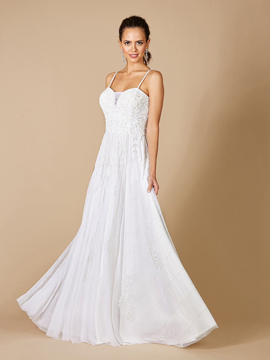 Lara Dresses 51077 Long A Line Bridal Gown Wedding Dress