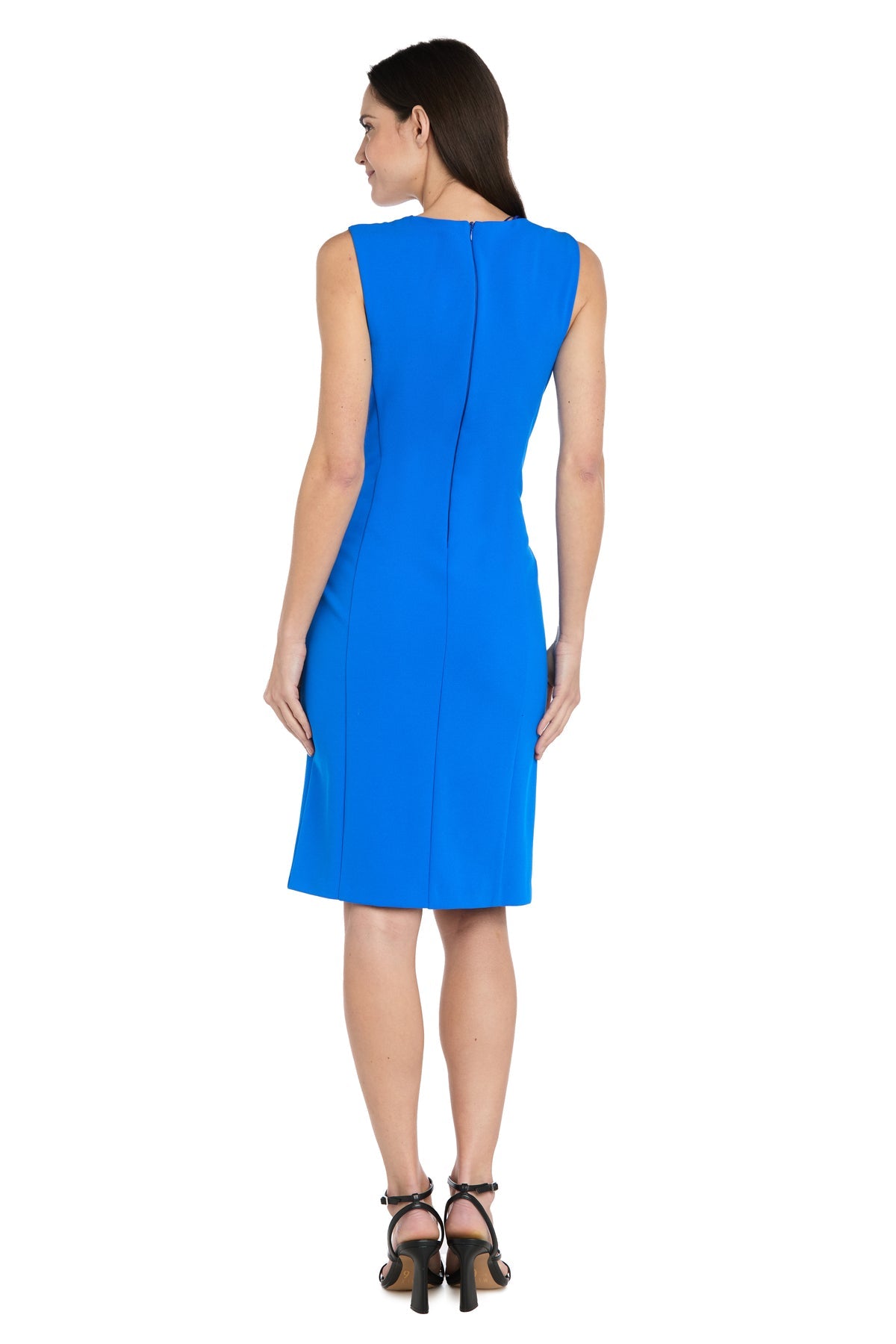 One-Shoulder Knee-Length Crepe Formal Sheath/Column R&M Richards 5108