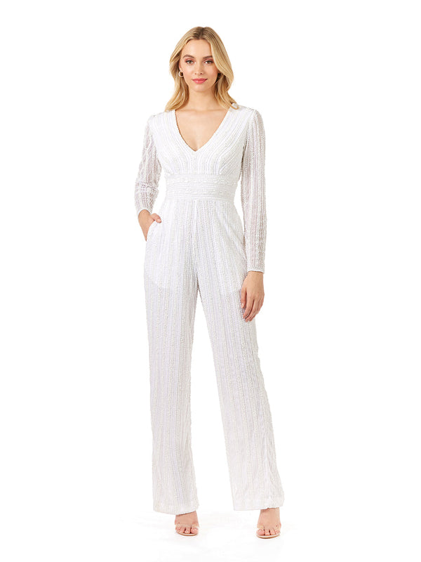 Lara Dresses 51108 Long Fitted Beaded Formal Jumpsuit