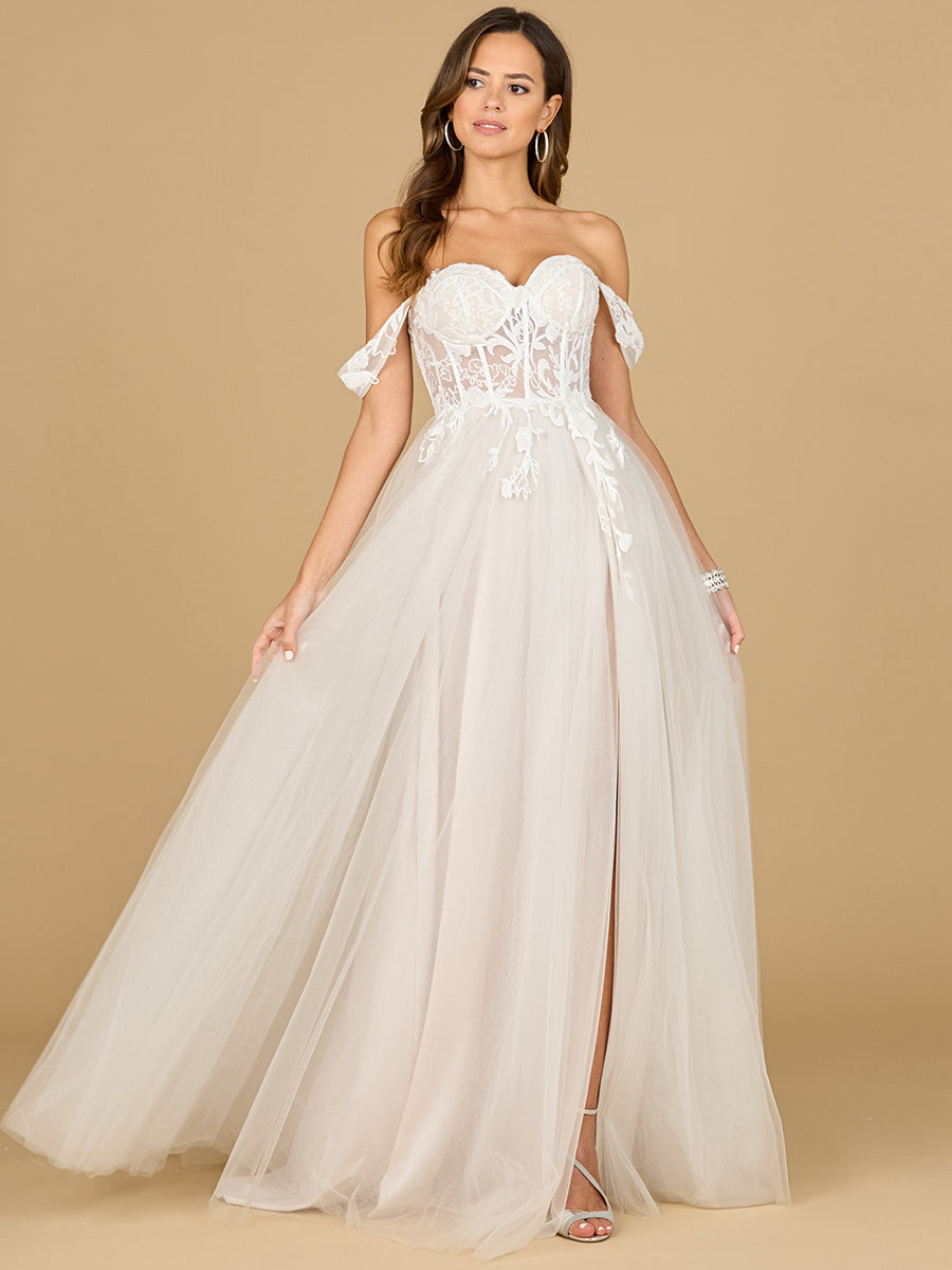 Lara Dresses 51114 Long Bridal Ball Gown Lace Applique Wedding Dress