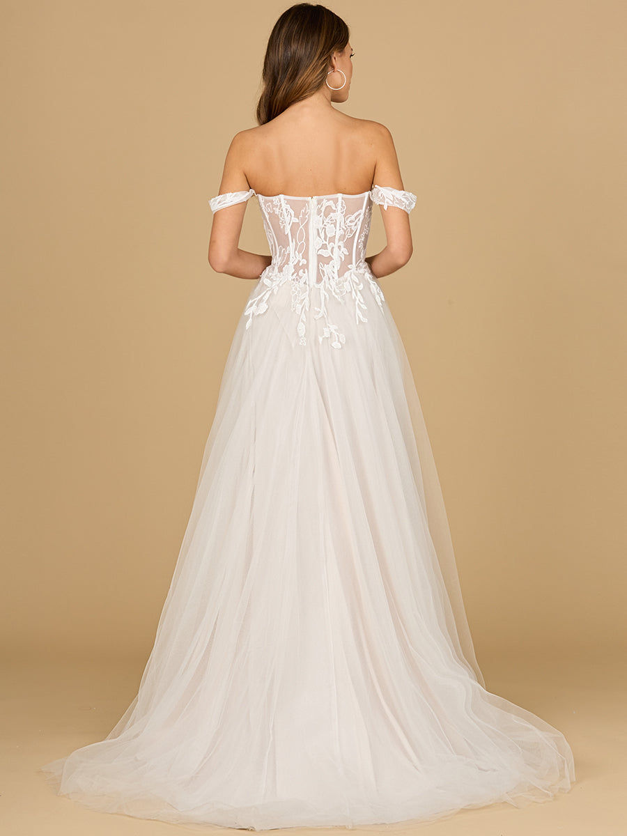 Lara Dresses 51114 Long Bridal Ball Gown Lace Applique Wedding Dress