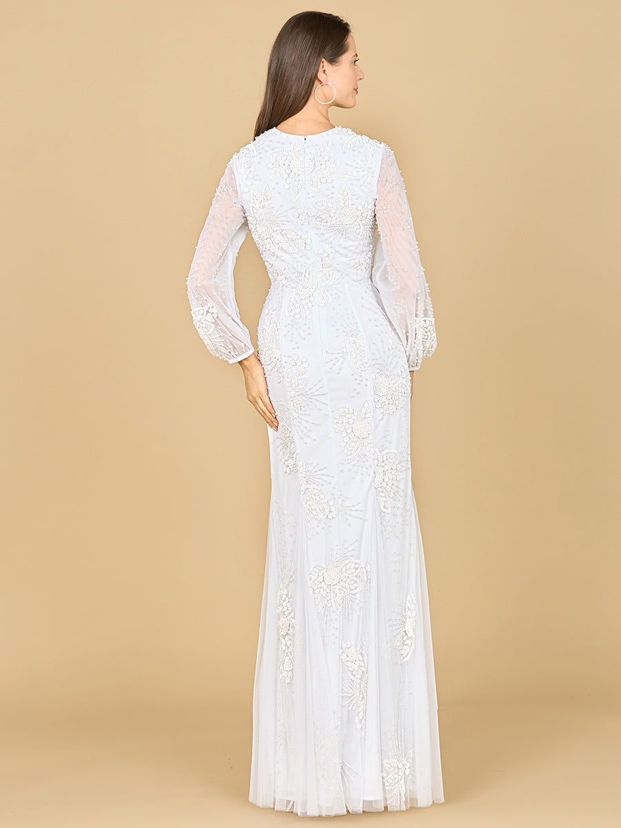 Lara Dresses 51178 Beaded Bridal Gown Long Mermaid Wedding Dress
