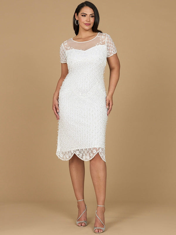Lara Dresses 51188 Beaded Short Cocktail Knee Length Dress
