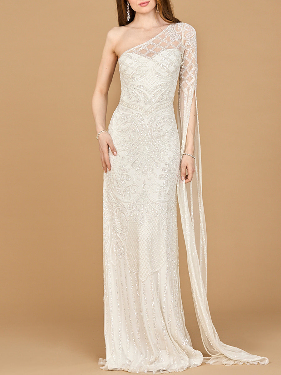 Wedding Dresses Beaded Fitted Long Wedding Dress Ivory