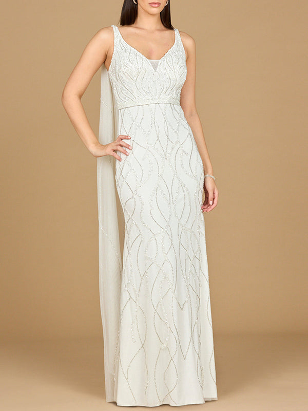 Lara Dresses 51214 Long Beaded Bridal Wedding Dress