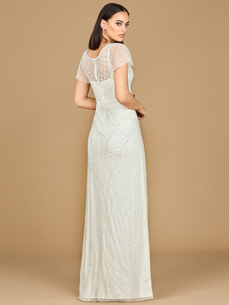 Illusion Floor-Length Lace Formal Sheath Lara 51219