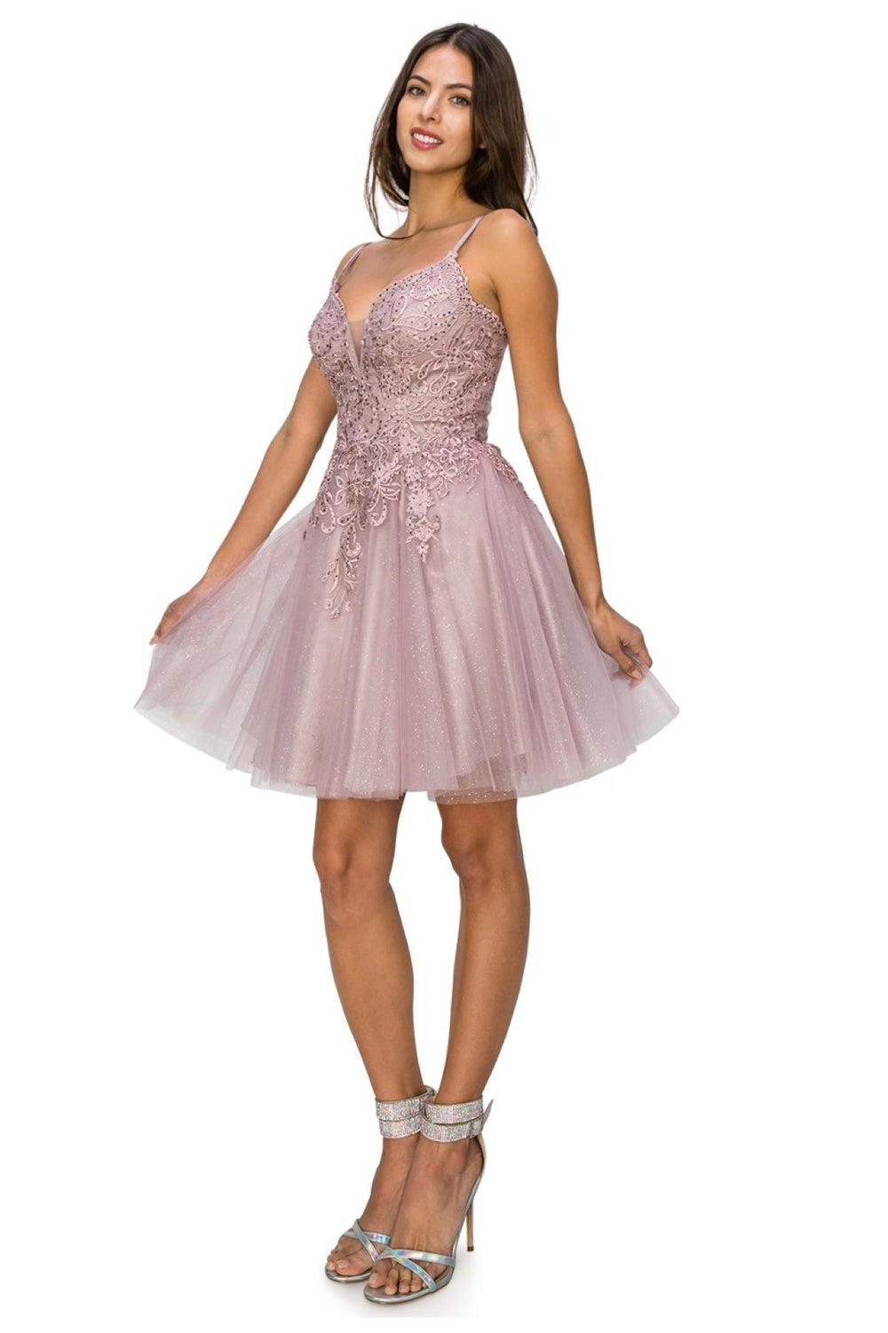 Cocktail Dresses Mini Corset Short A Line Cocktail Dress Cinderella Couture 5125J Mauve