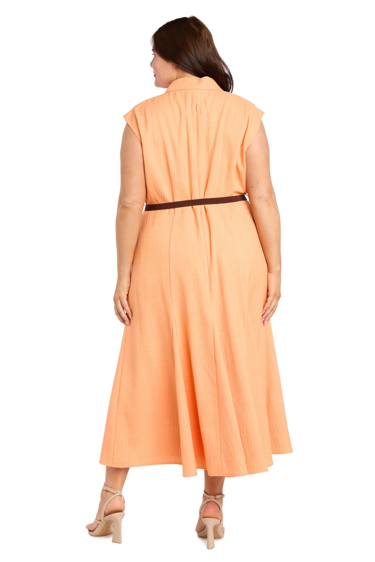 V-Neck Midi Crepe Formal A-Line R&M Richards 5126W