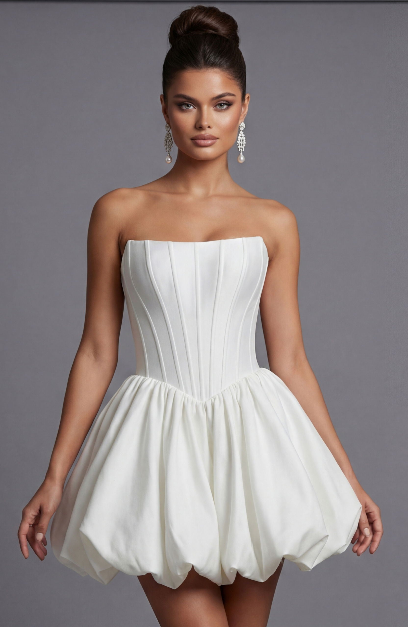 Wedding Dresses Short Corset A Line Mini Bridal Wedding Dress Jovani 51573 Off White