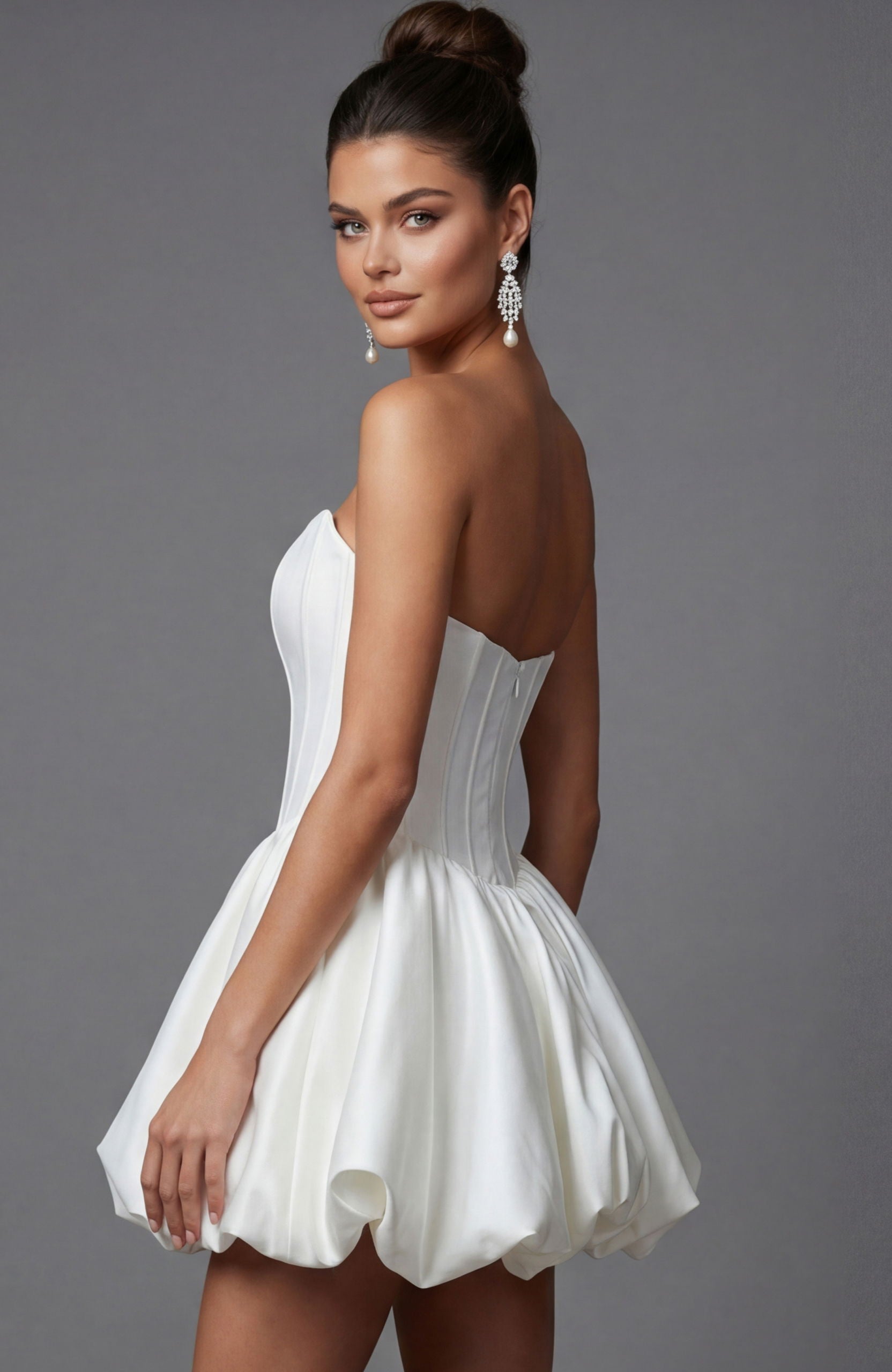 Wedding Dresses Short Corset A Line Mini Bridal Wedding Dress Jovani 51573 Off White