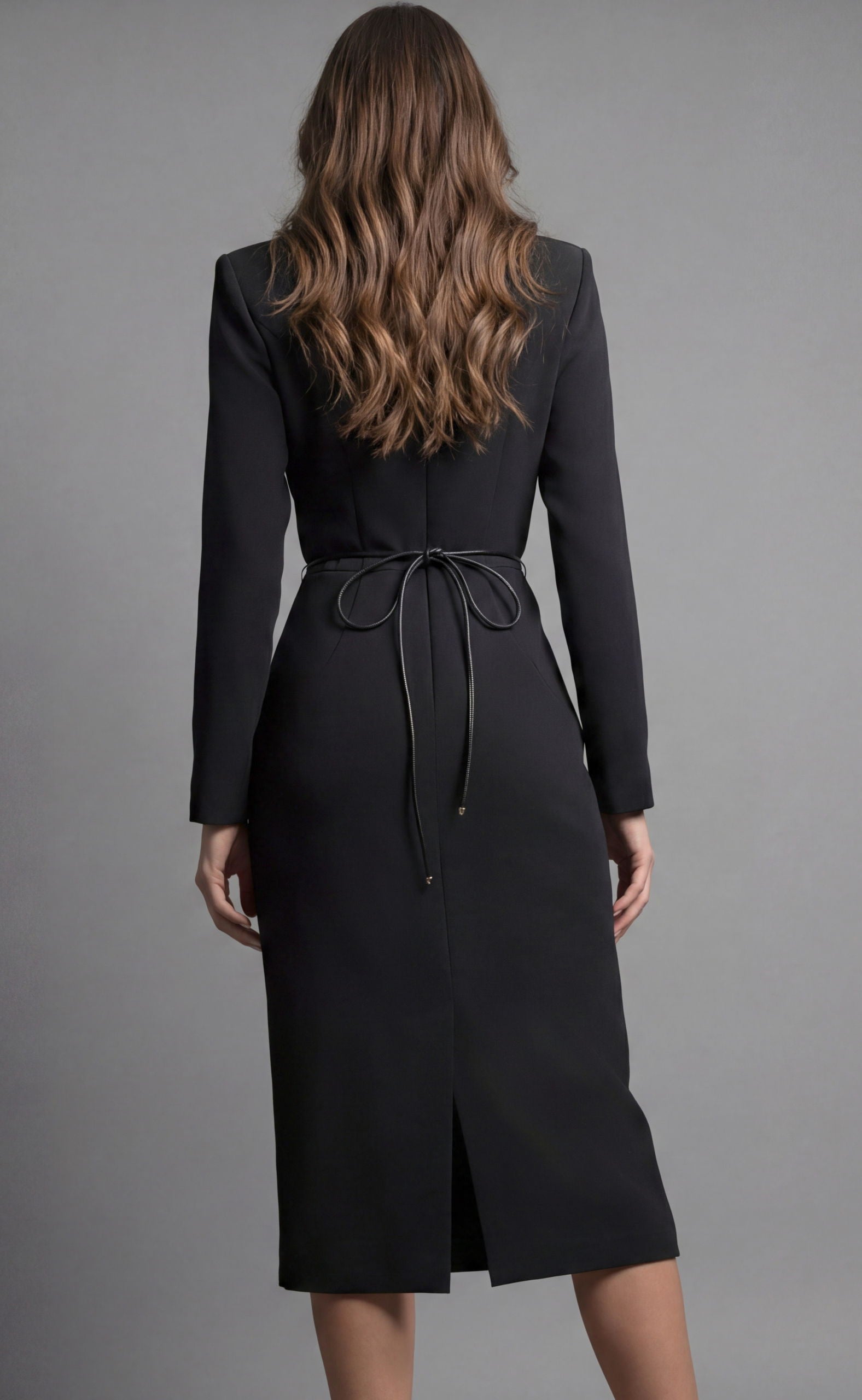 Cocktail Dresses Long Sleeve Short Midi Cocktail Dress Jovani 51637 Black