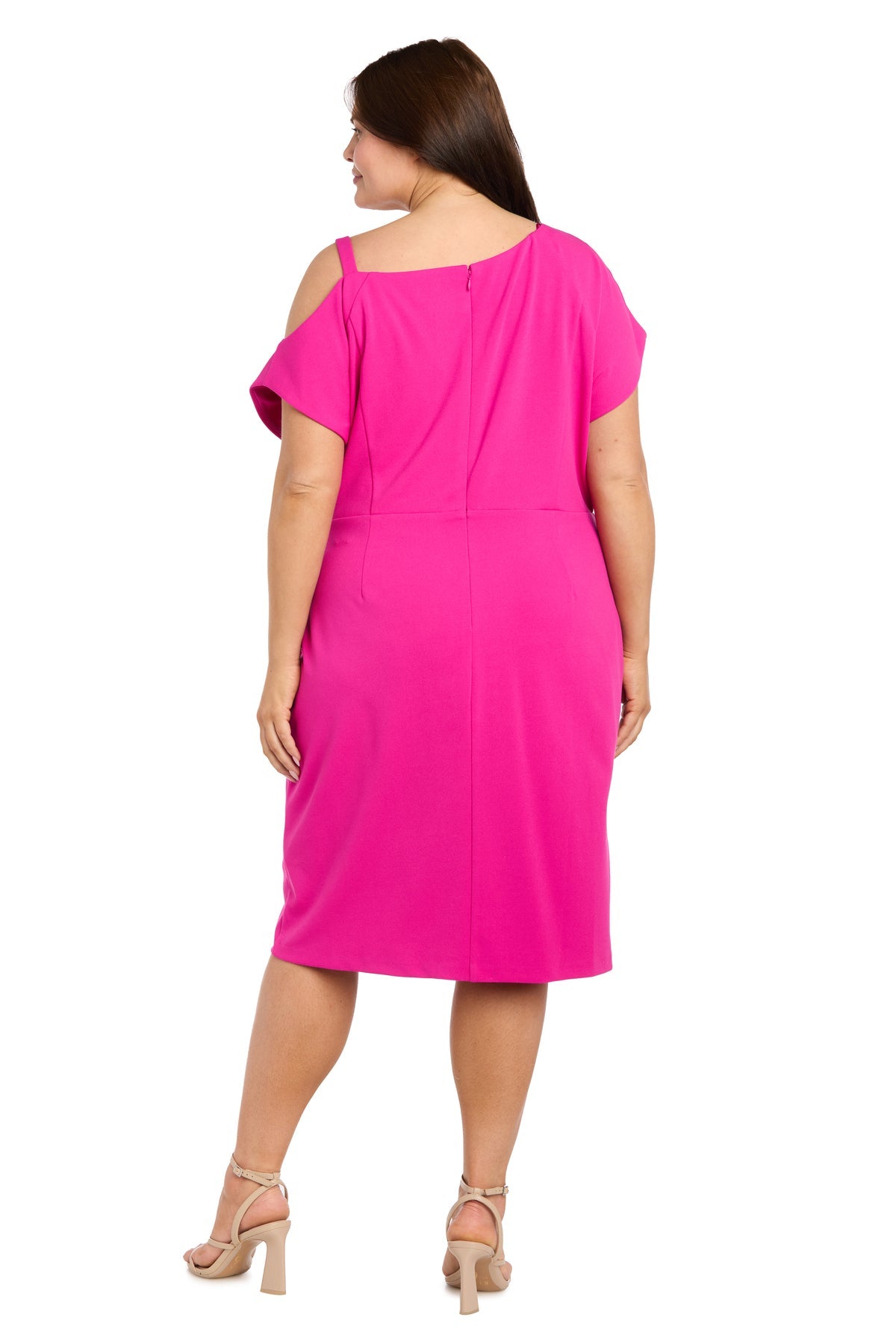 Cold-Shoulder Knee-Length Jersey Cocktail Sheath/Column R&M Richards 5163W