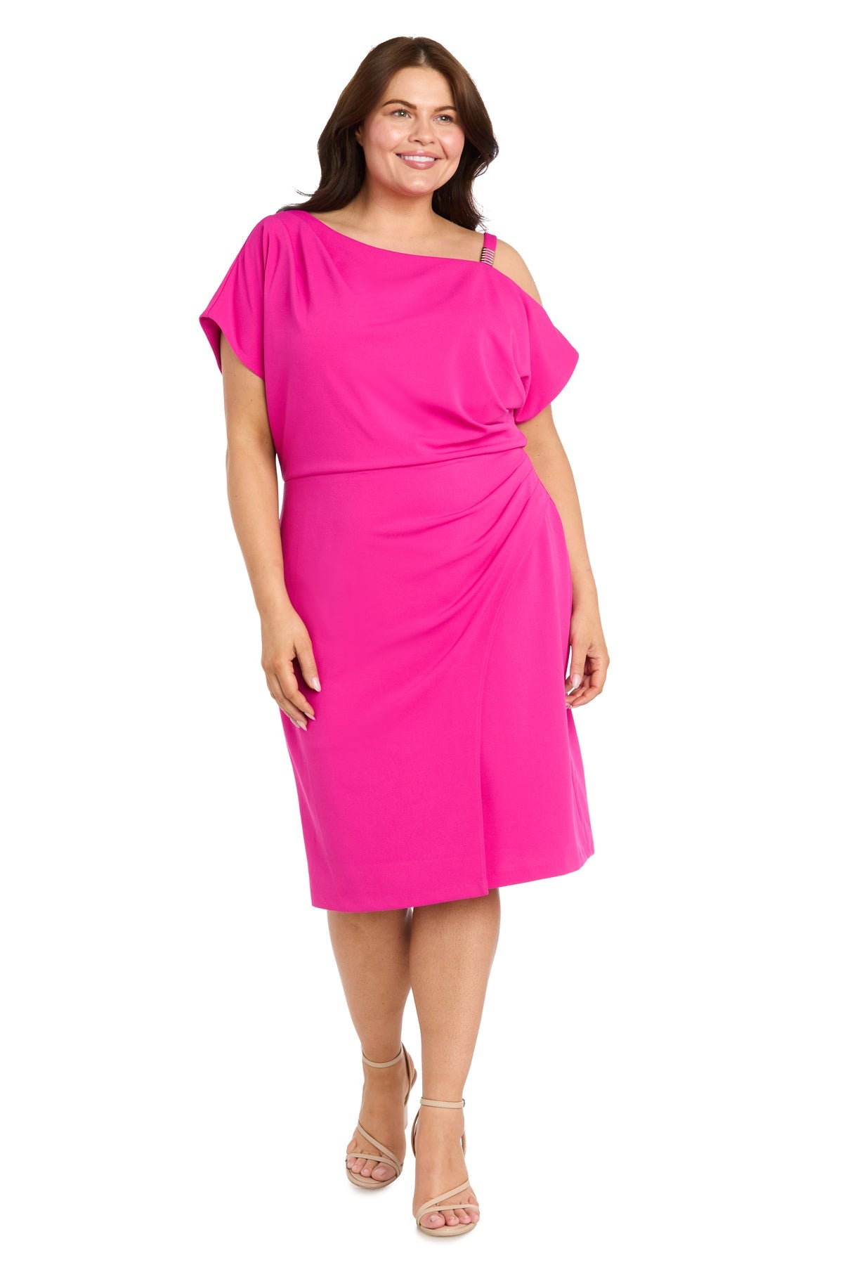 Cold-Shoulder Knee-Length Jersey Cocktail Sheath/Column R&M Richards 5163W