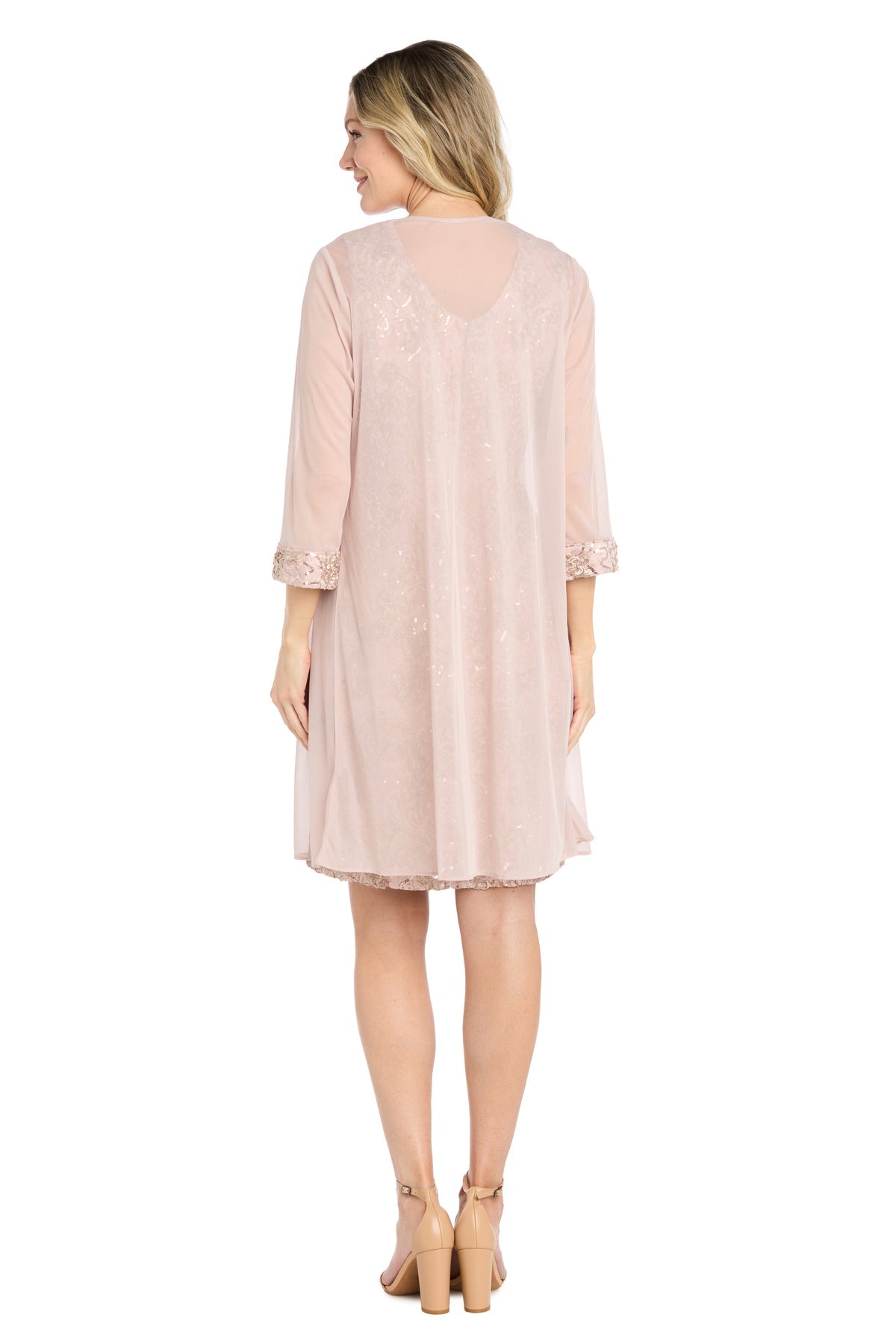 V-Neck Knee-Length Chiffon Formal Sheath Dress – The Dress Outlet