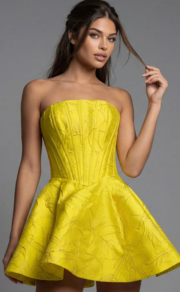 Floral Short A Line Homecoming Mini Cocktail Dress Jovani 51709