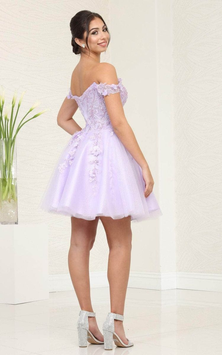 Off-the-Shoulder Mini/Short Tulle Cocktail A-Line May Queen 2081