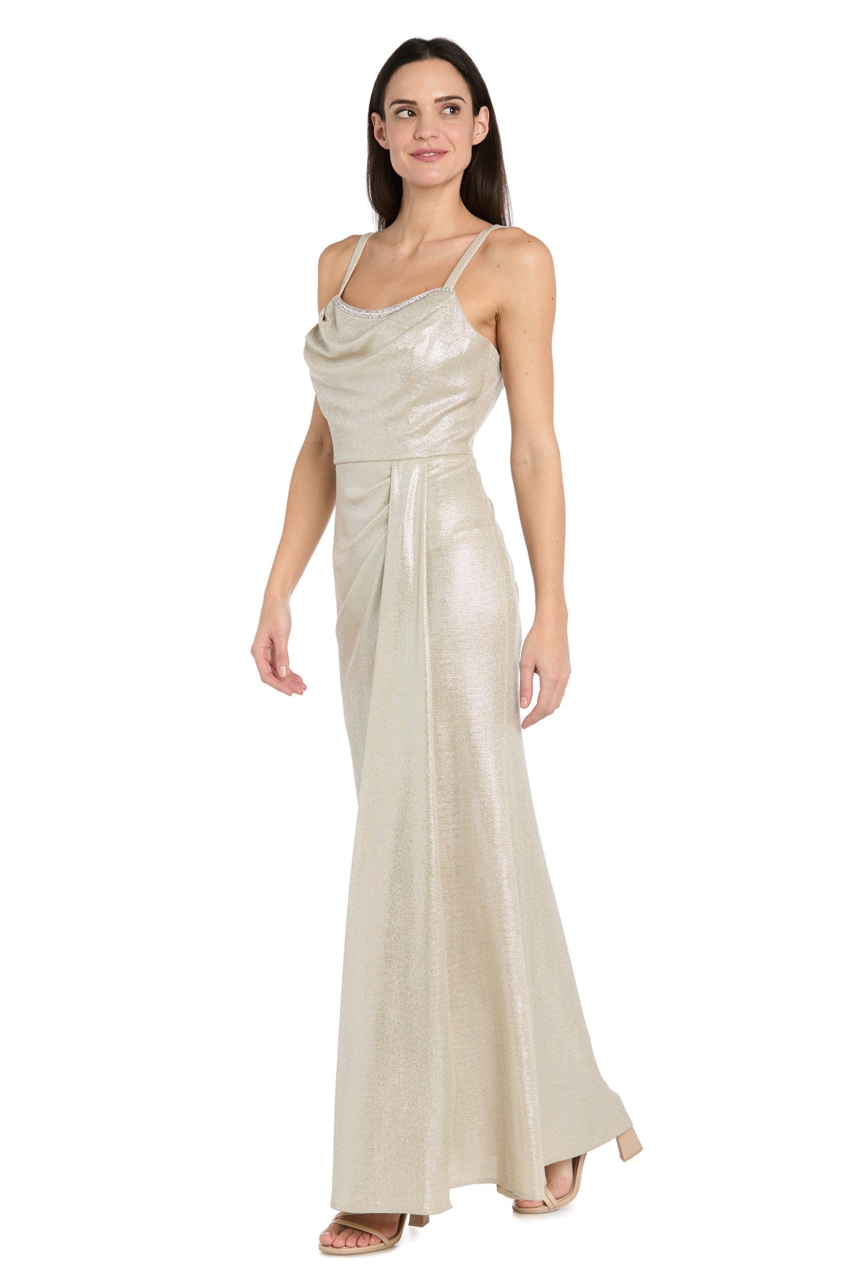 Cowl Floor-Length Jersey Formal A-Line R&M Richards 5205