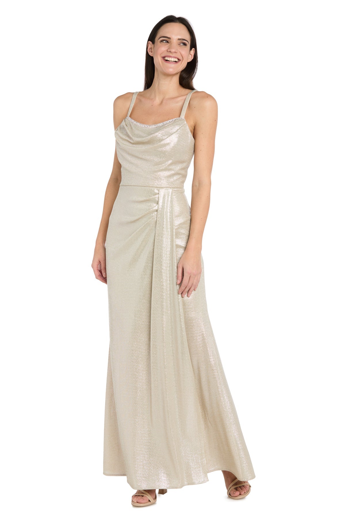 Cowl Floor-Length Jersey Formal A-Line R&M Richards 5205