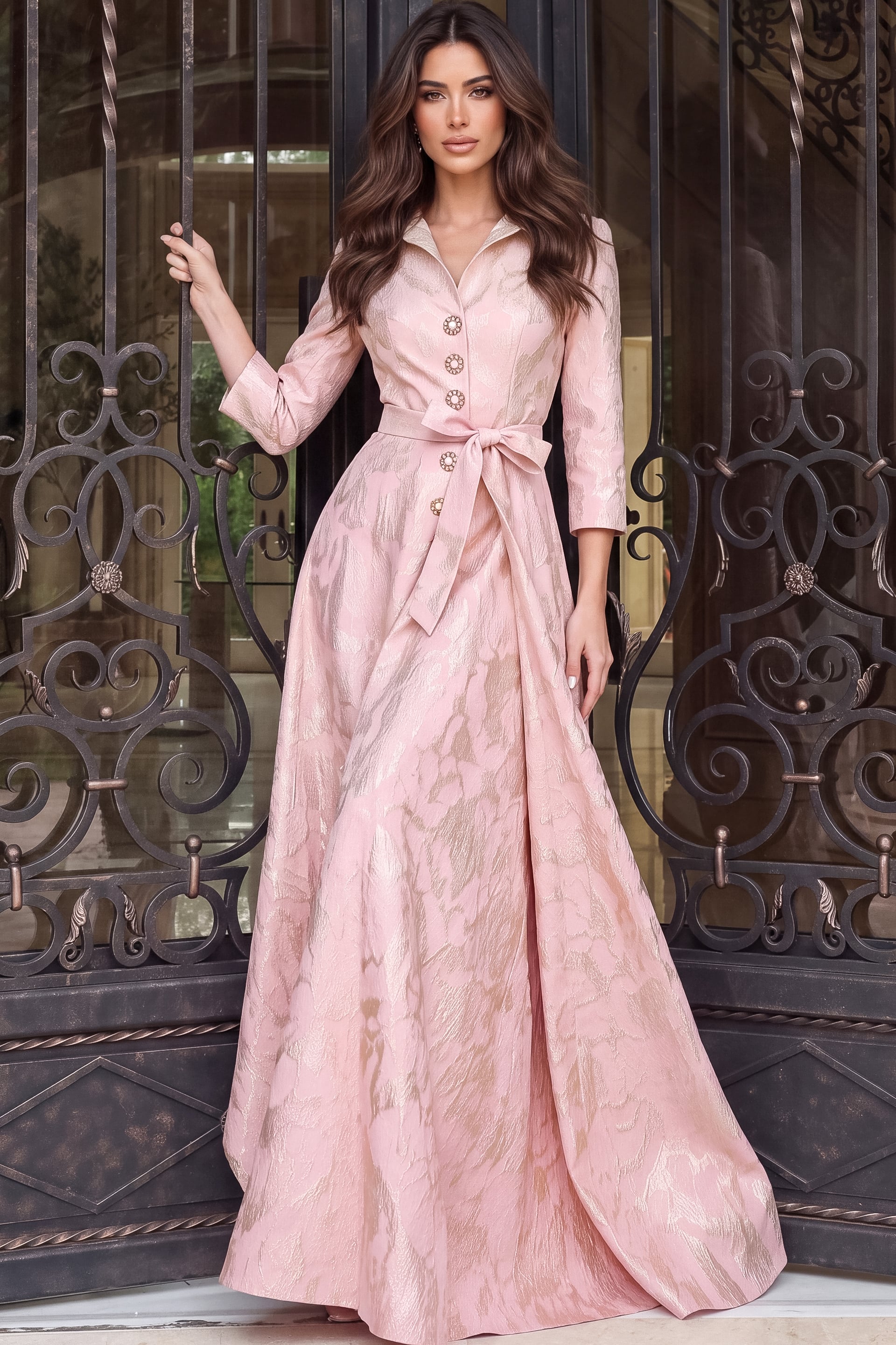 Jewel Floor-Length Satin Occasion A-Line Jovani 52090