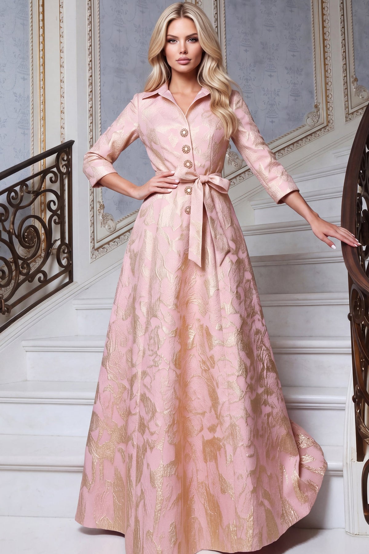 Jewel Floor-Length Satin Occasion A-Line Jovani 52090