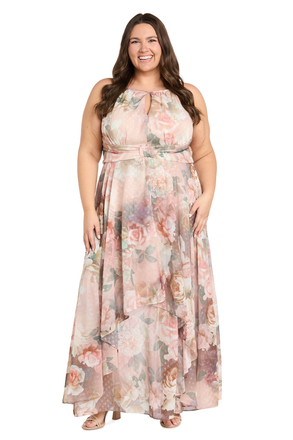 Halter Floor-Length Chiffon Formal A-Line R&M Richards 5233W
