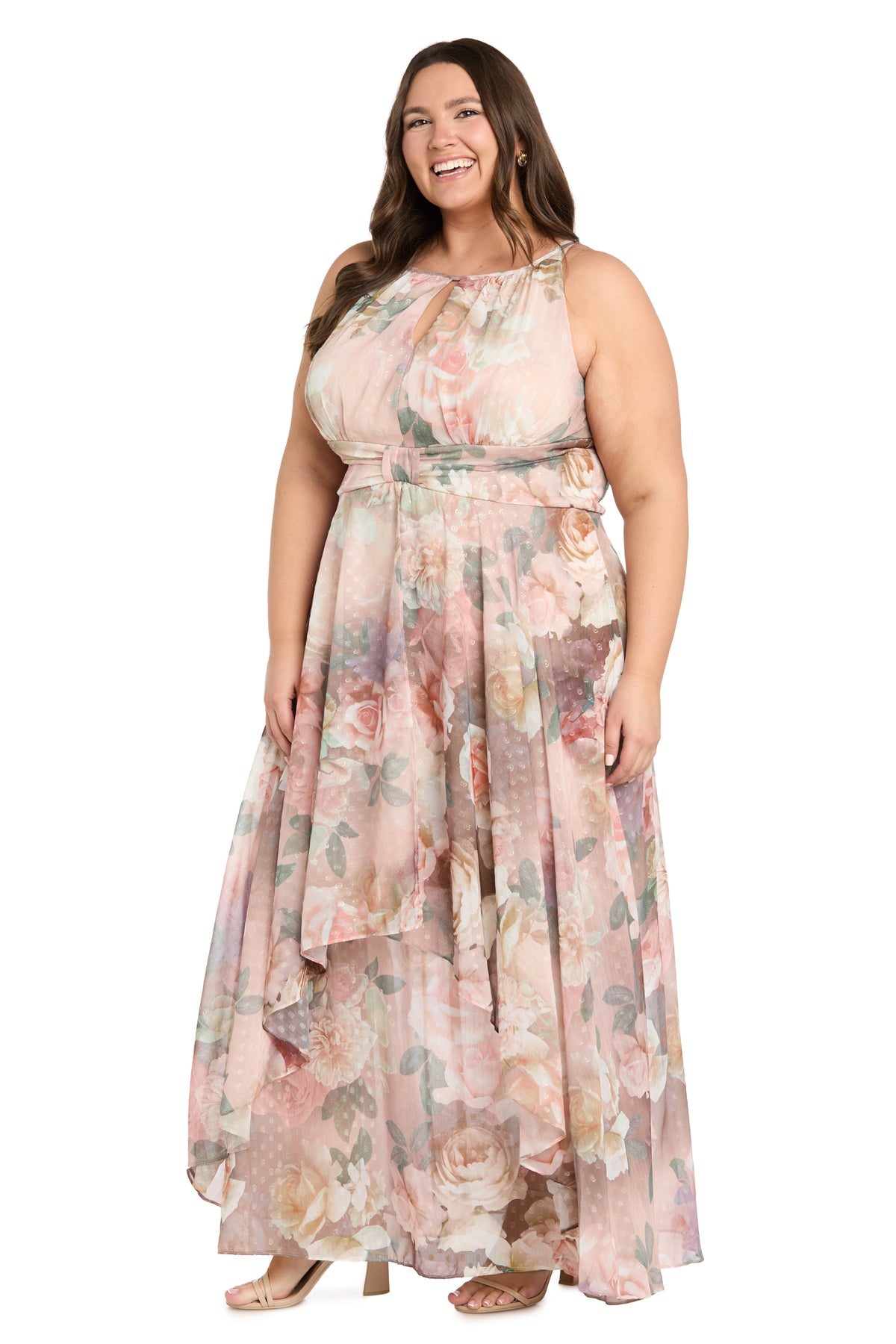 Halter Floor-Length Chiffon Formal A-Line R&M Richards 5233W