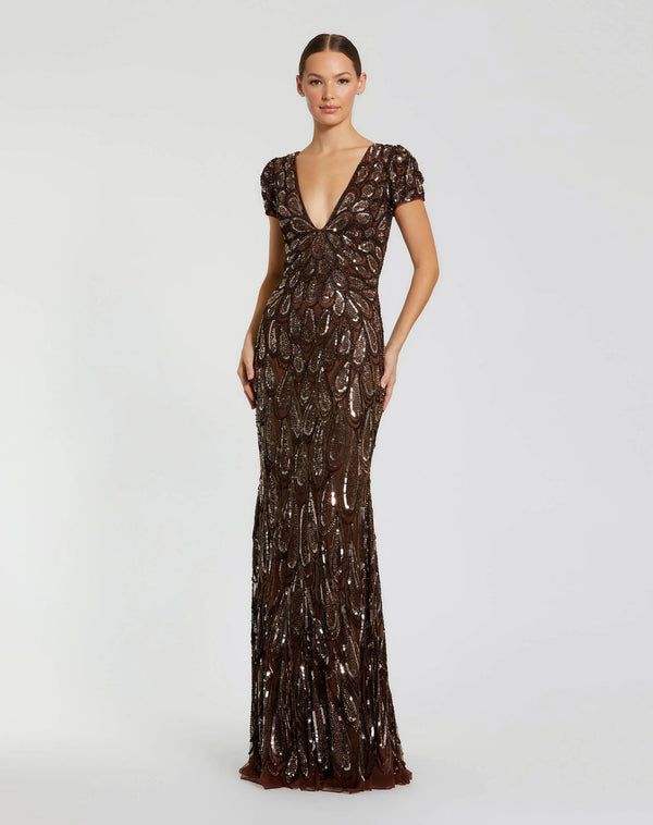 Beaded Long Formal Dress Mother of the Bride Mac Duggal 5243