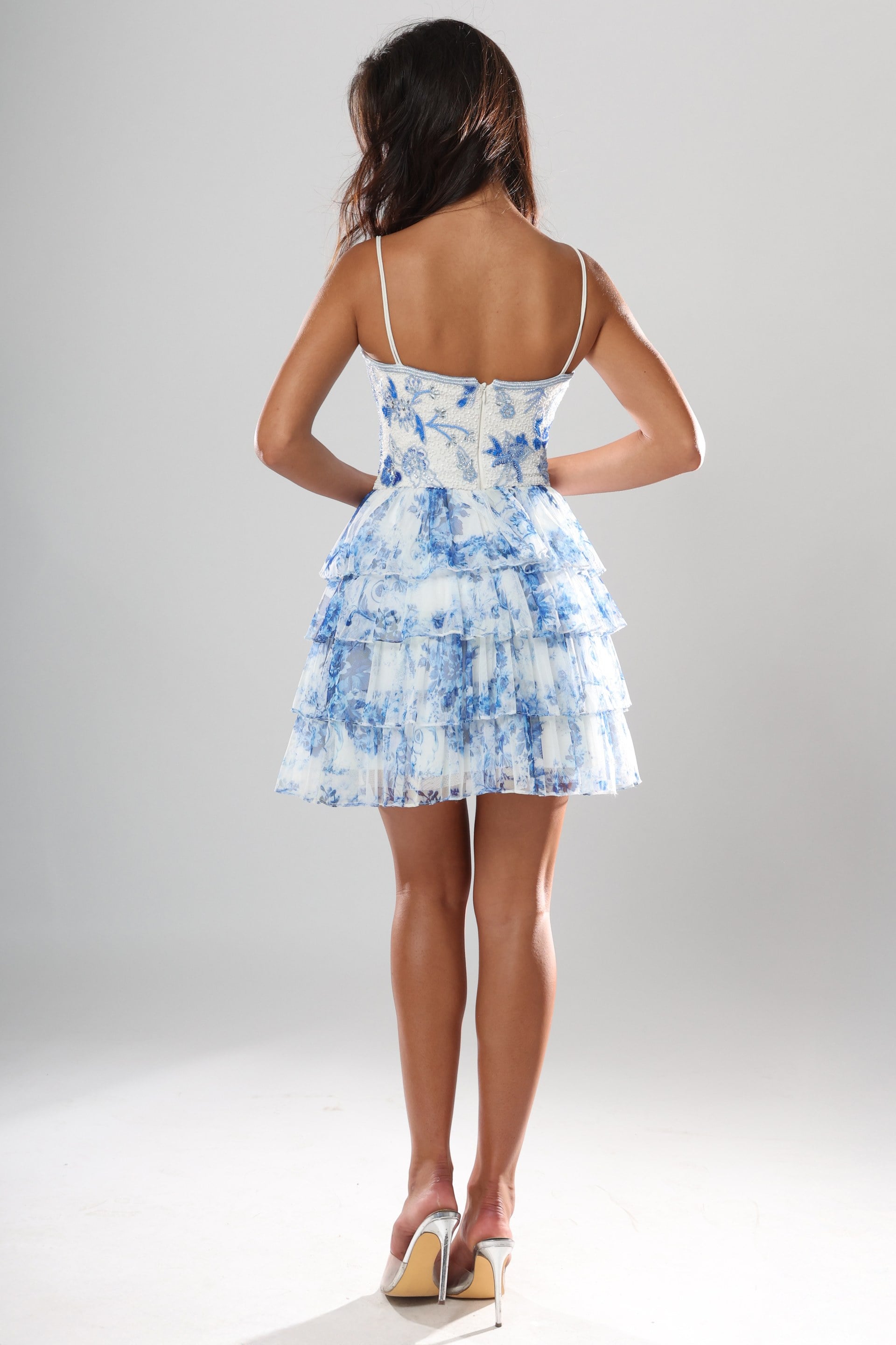 V-Neck Mini/Short Tulle Occasion Fit & Flare Jovani 52444