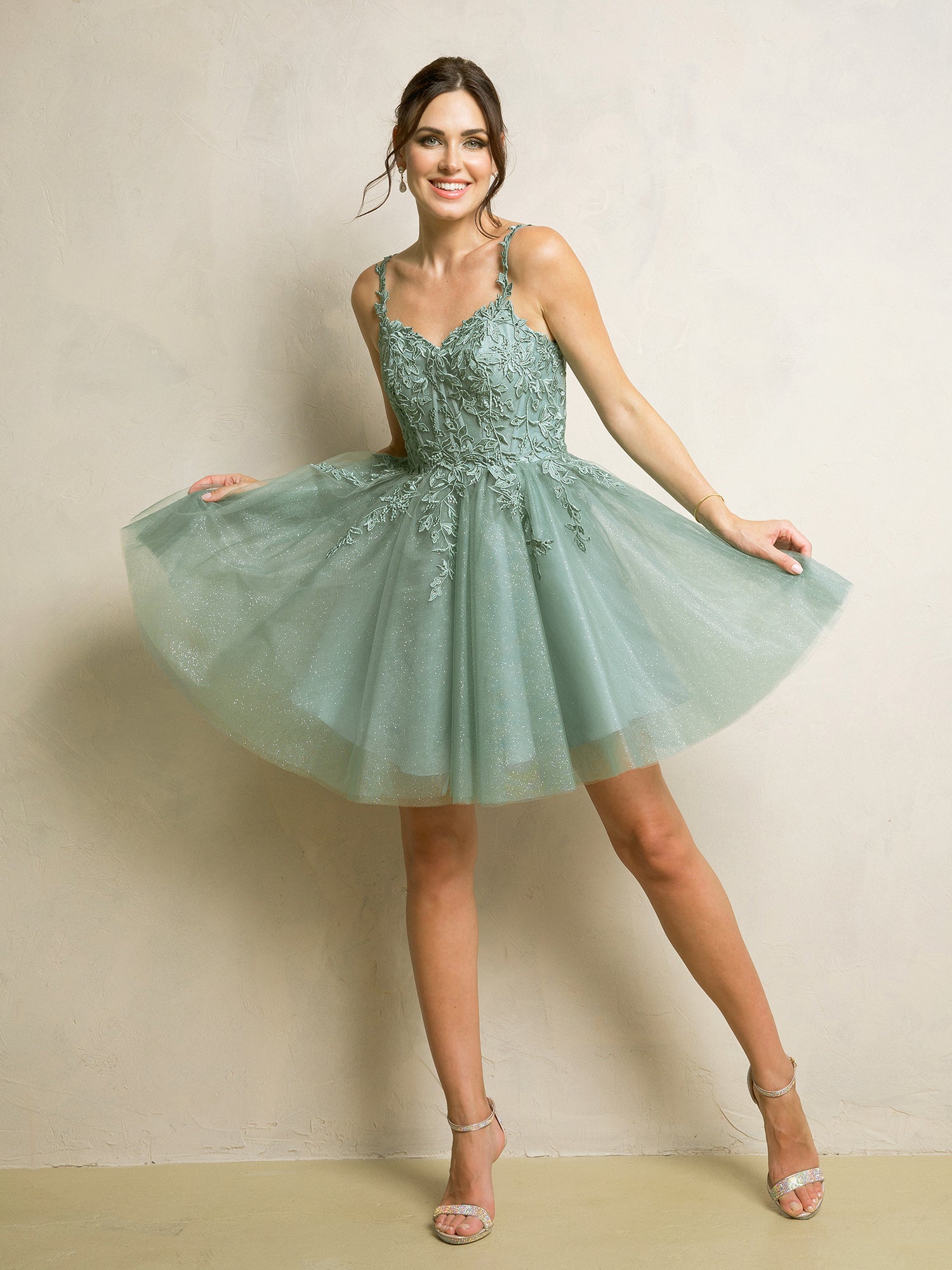 Eva Fashion 5246 Prom Short Homecoming Cocktail Dress - Sage / 3XL Eva Fashion 5246 Prom Short Homecoming Cocktail Dress - Sage / 3XL