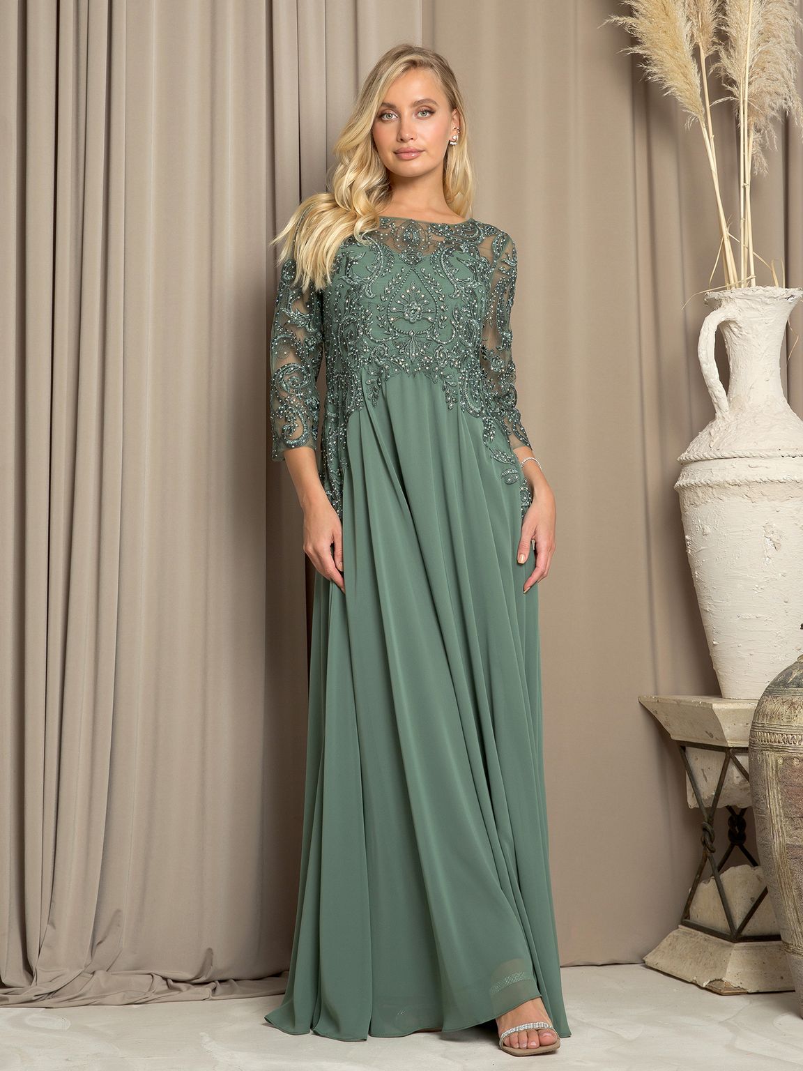 slim fit dress slacks Eva Fashion 5248 Long Formal Mother of The Bride Dress