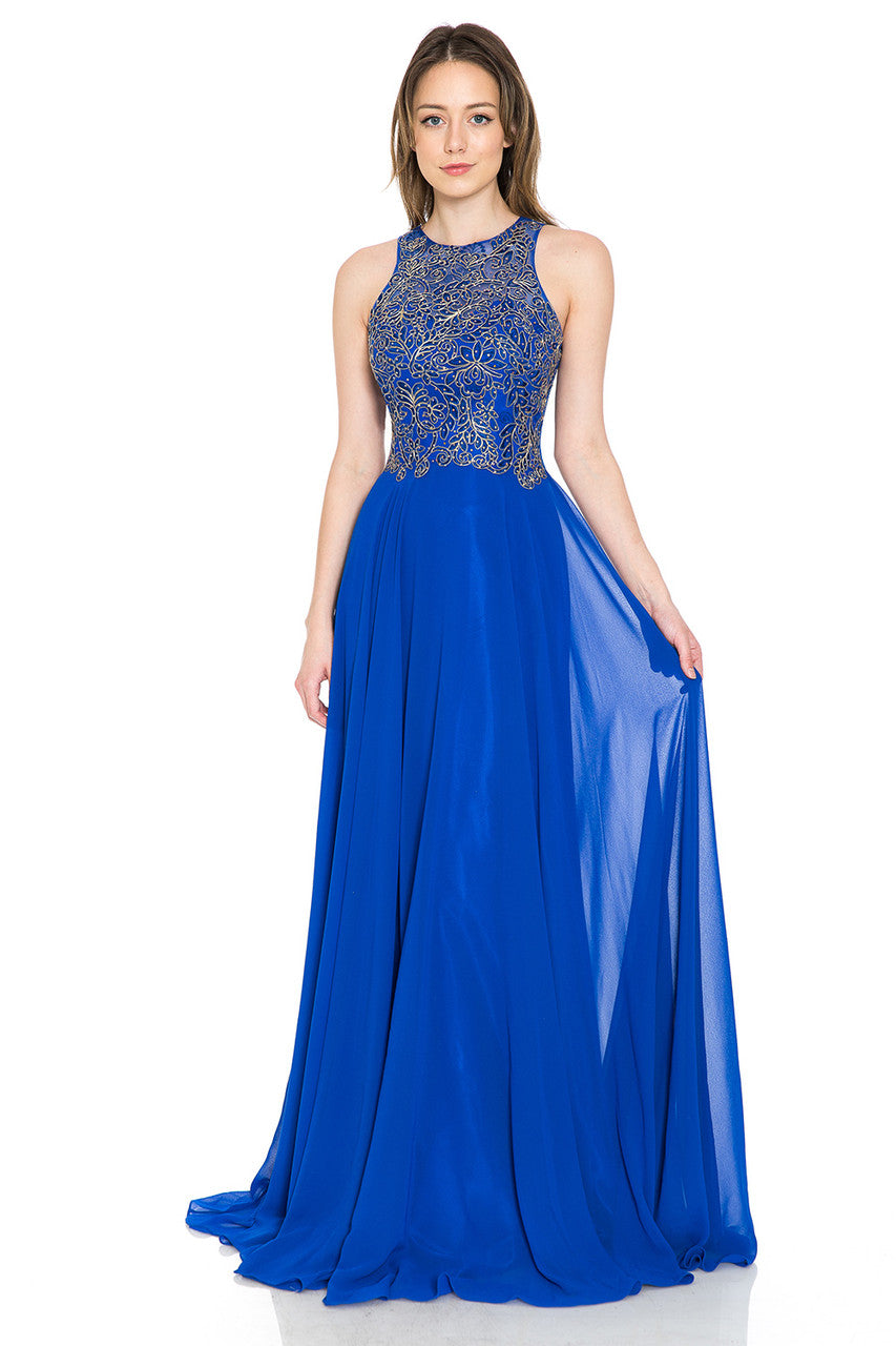 Formal Dresses Long A Line Evening Formal Dress Lenovia 8169 Royal Blue
