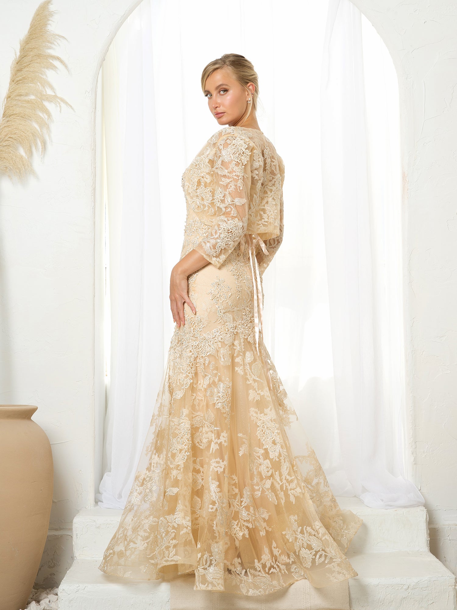 Eva Fashion 5250 Long Formal Mermaid Prom Bolero Dress