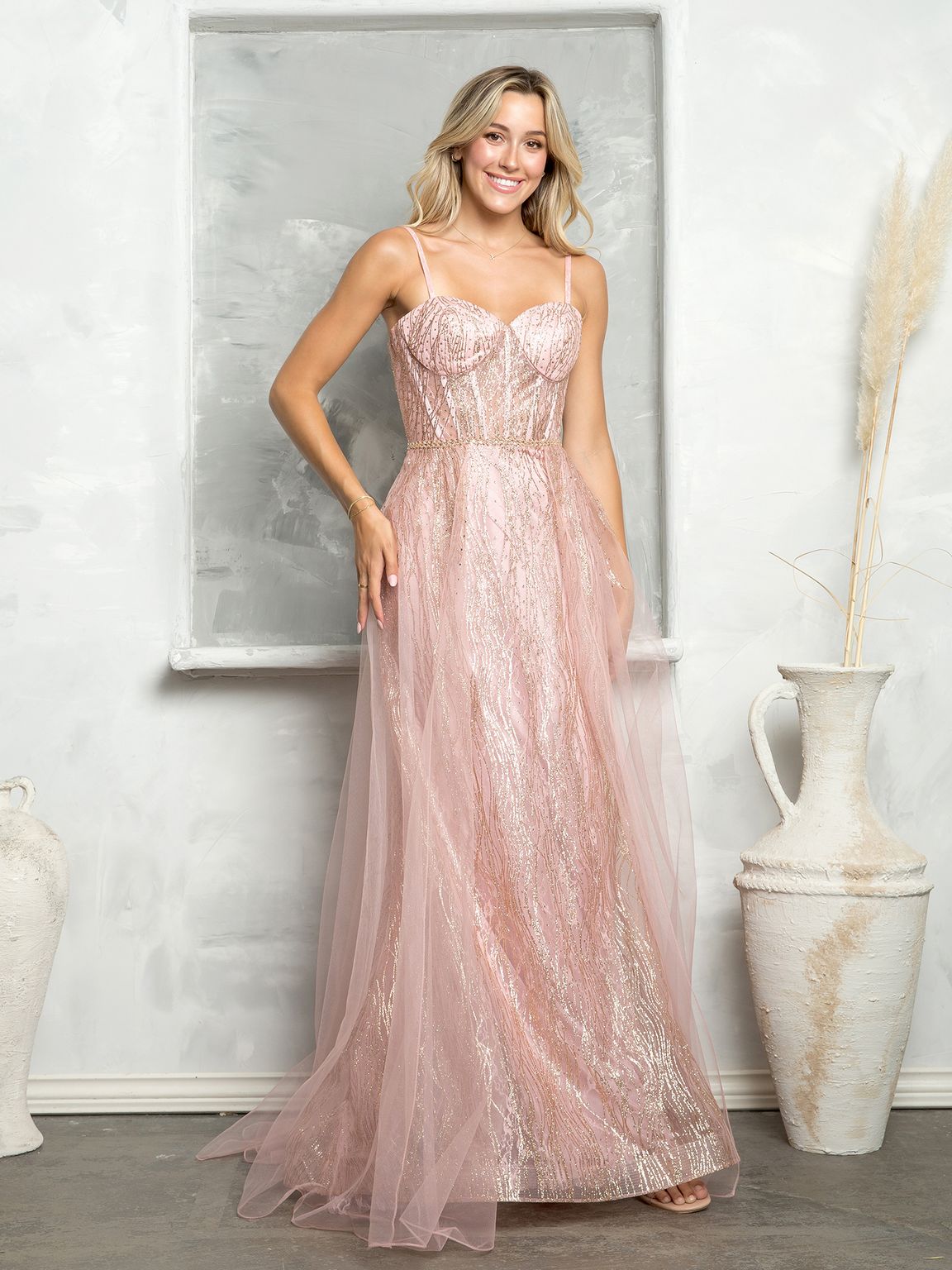 Eva Fashion 5252 Long Glitter Formal Prom Dress - Sage / M Eva Fashion 5252 Long Glitter Formal Prom Dress - Sage / M