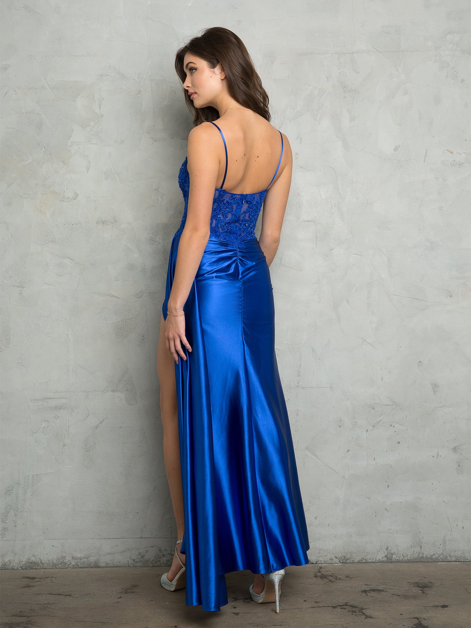 Eva Fashion 5253 Formal Fitted Beaded Long Slit Prom Dress