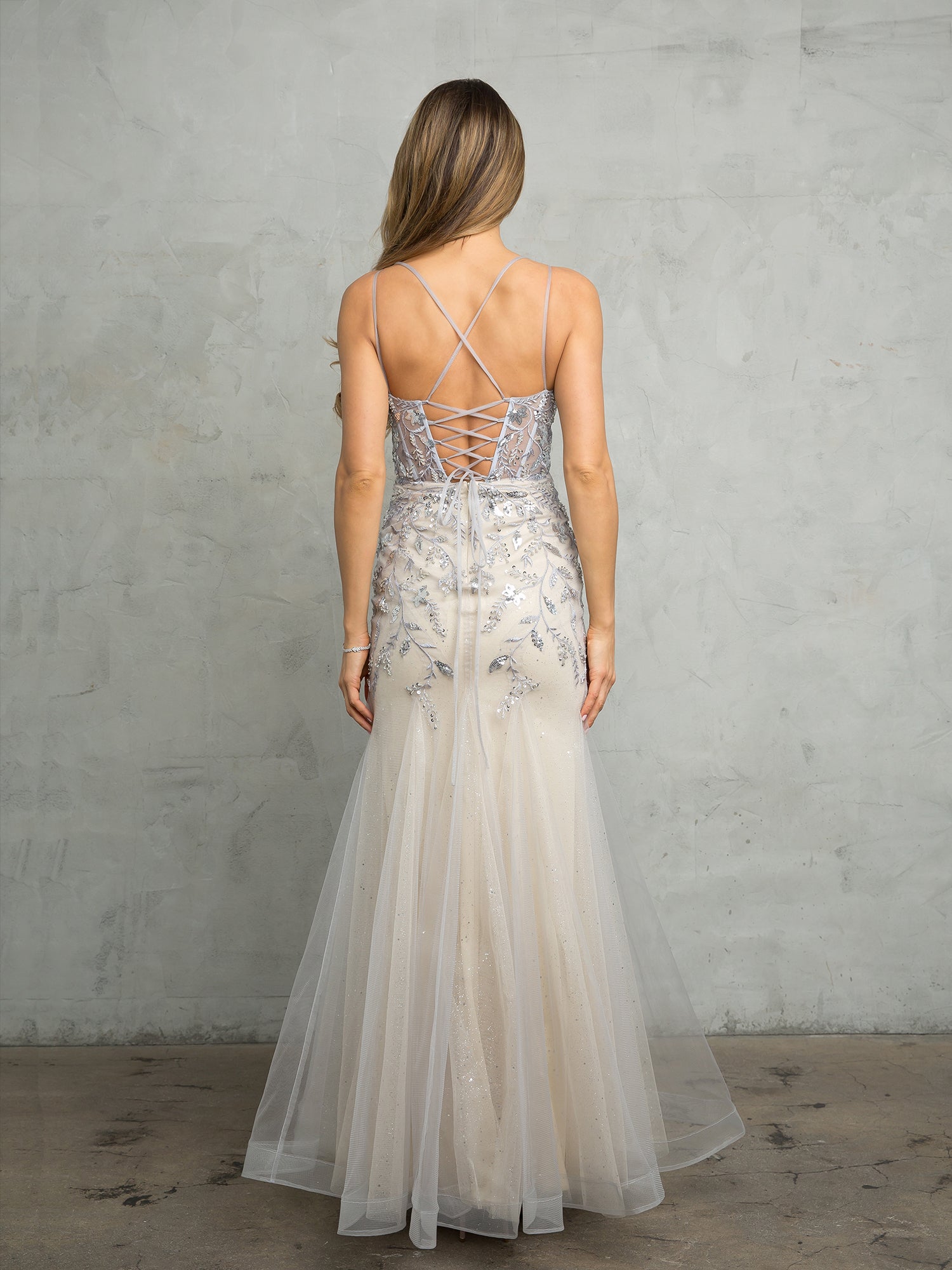 Eva Fashion 5257 Long Fitted Beaded Sequin Formal Prom Dress