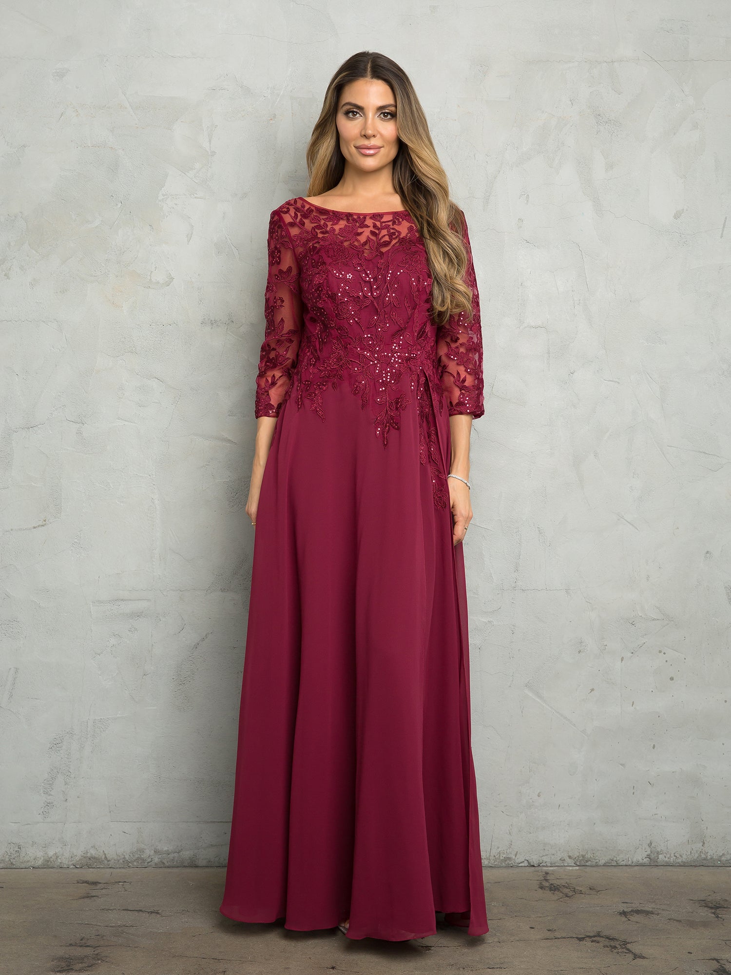 Eva Fashion 5258 Long A Line Mother of the Bride Formal Dress