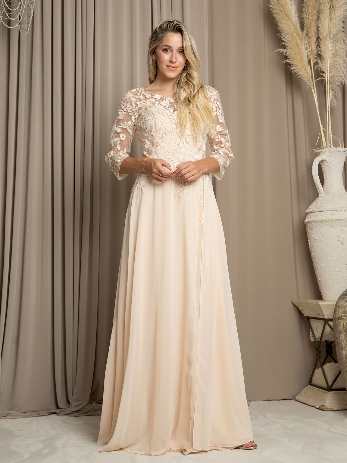 Eva Fashion 5258 Long A Line Mother of the Bride Formal Dress