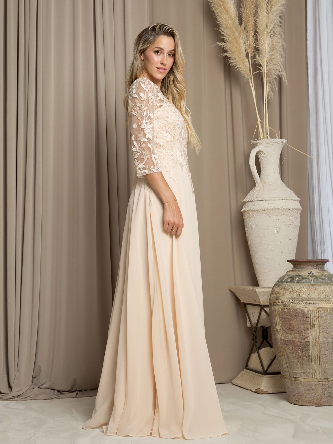 Eva Fashion 5258 Long A Line Mother of the Bride Formal Dress