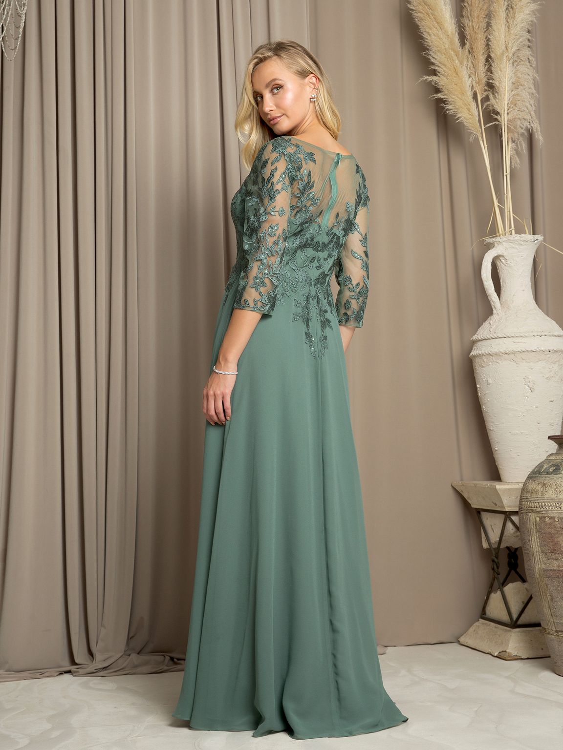 Navy Eva Fashion 5258 Long A Line Mother of the Bride Formal Dress ...