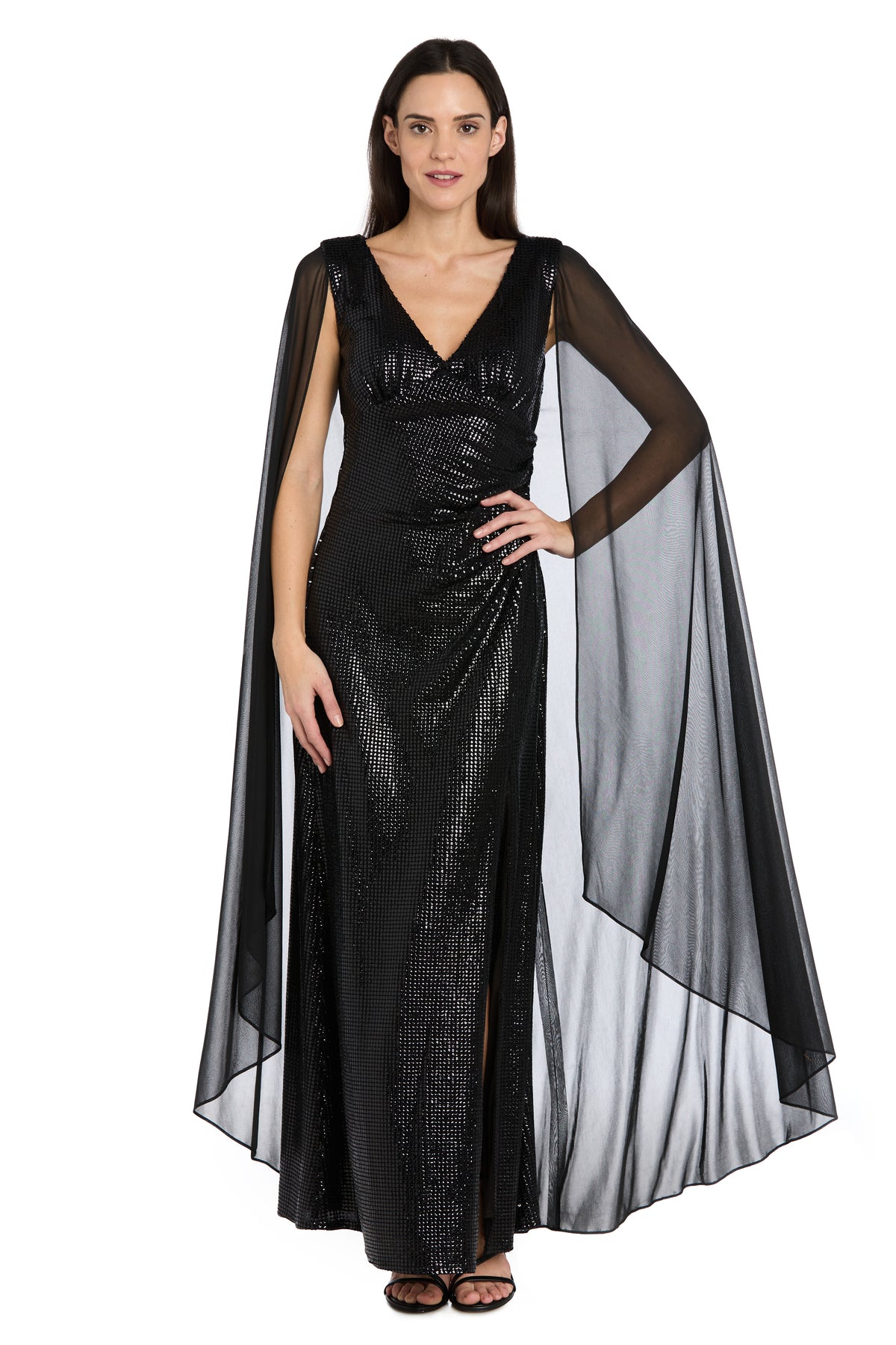 V-Neck Floor-Length Sequin Formal Sheath/Column R&M Richards 5259