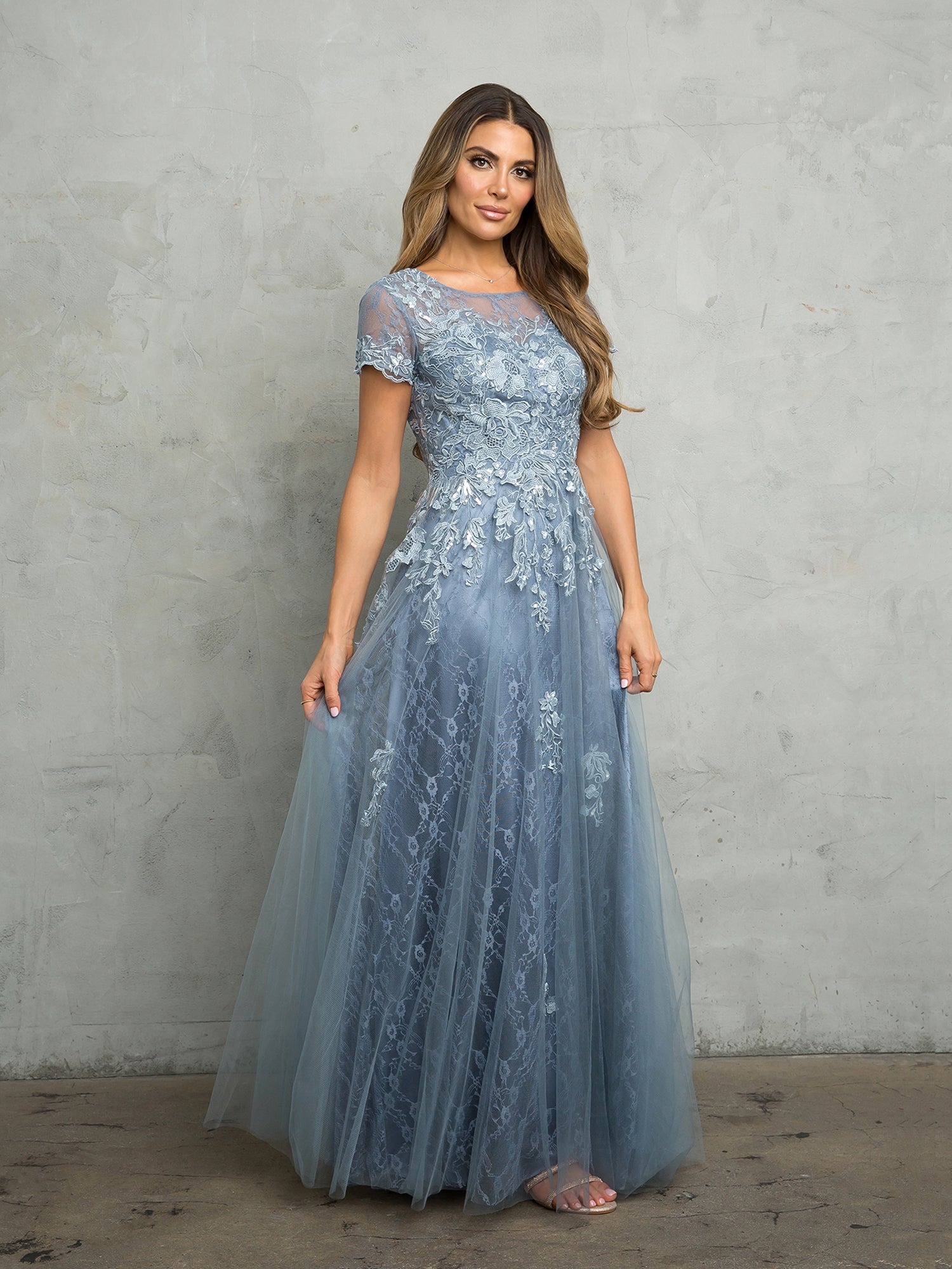 Eva Fashion 5261 Long Formal Mother of the Bride A Line Dress - Dusty Rose / 2XL Eva Fashion 5261 Long Formal Mother of the Bride A Line Dress - Dusty Rose / 2XL