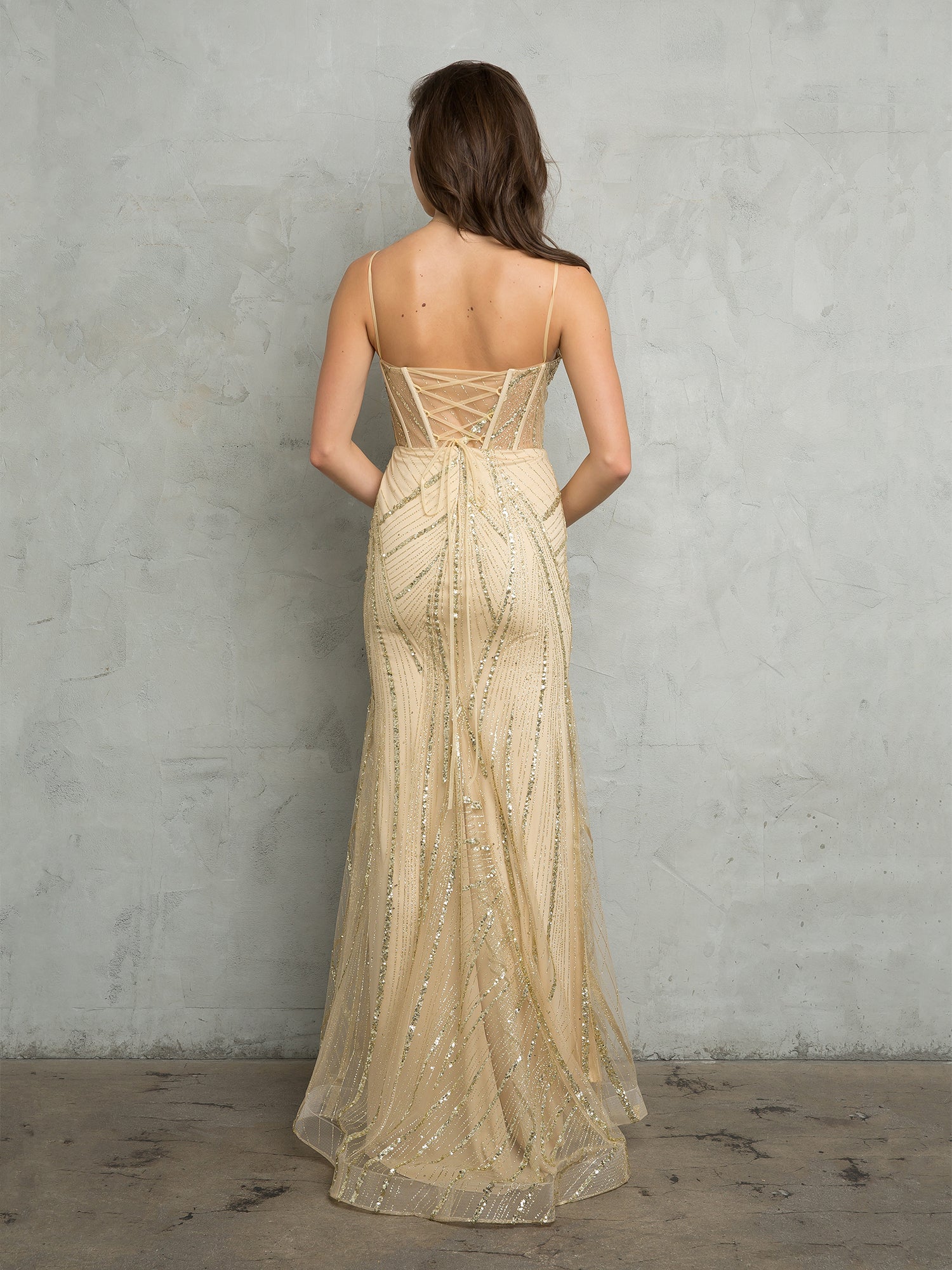 Eva Fashion 5263 Glitter Long Evening Formal Prom Dress