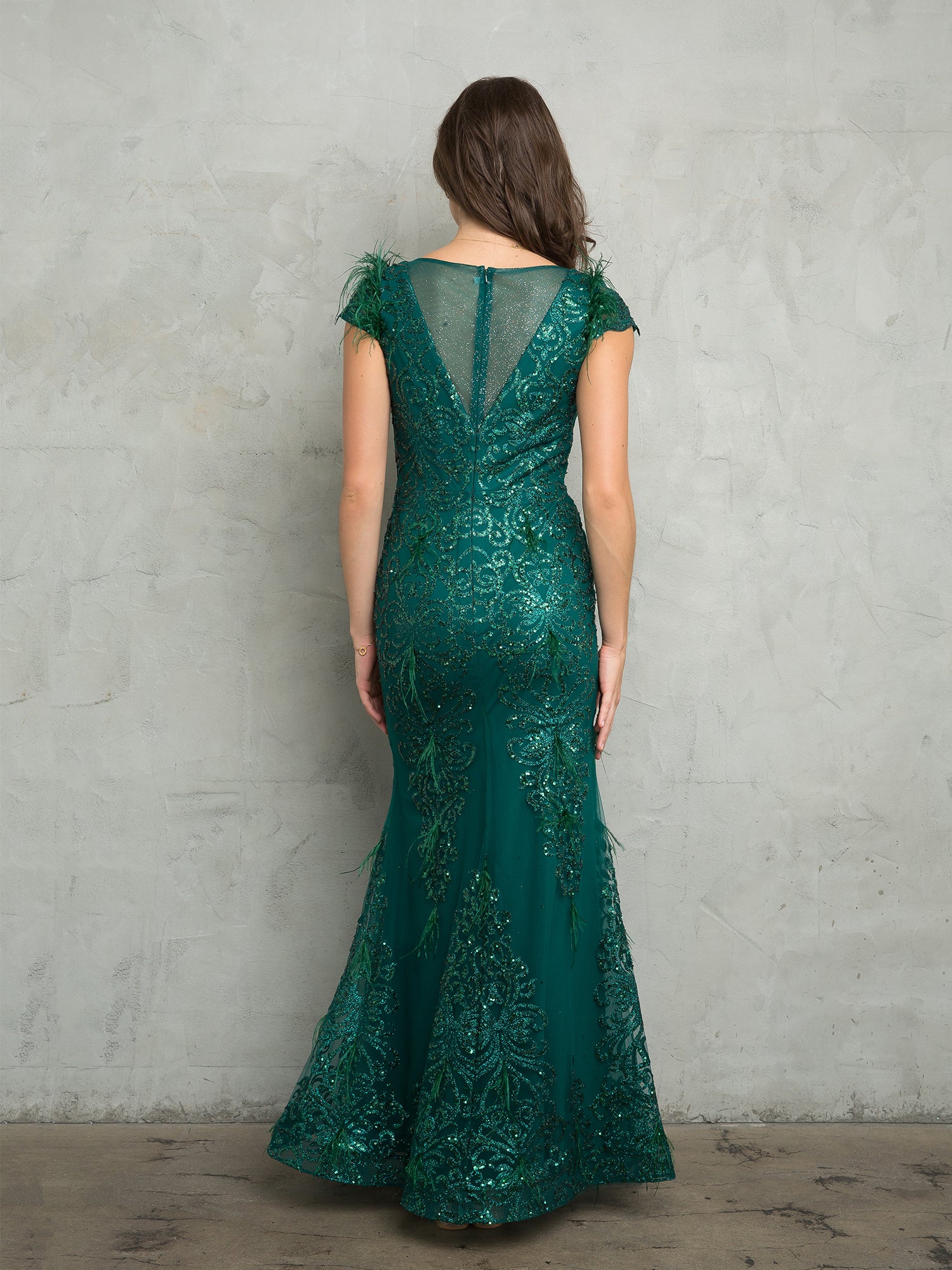Eva Fashion 5264 Fitted Long Formal Glitter Evening Dress