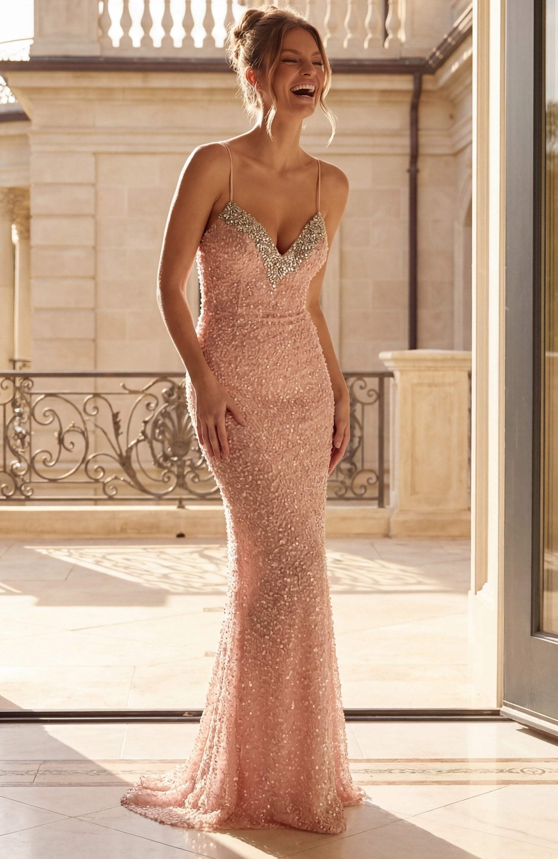 Sweetheart Floor-Length Sequin Evening Sheath Jovani 52671