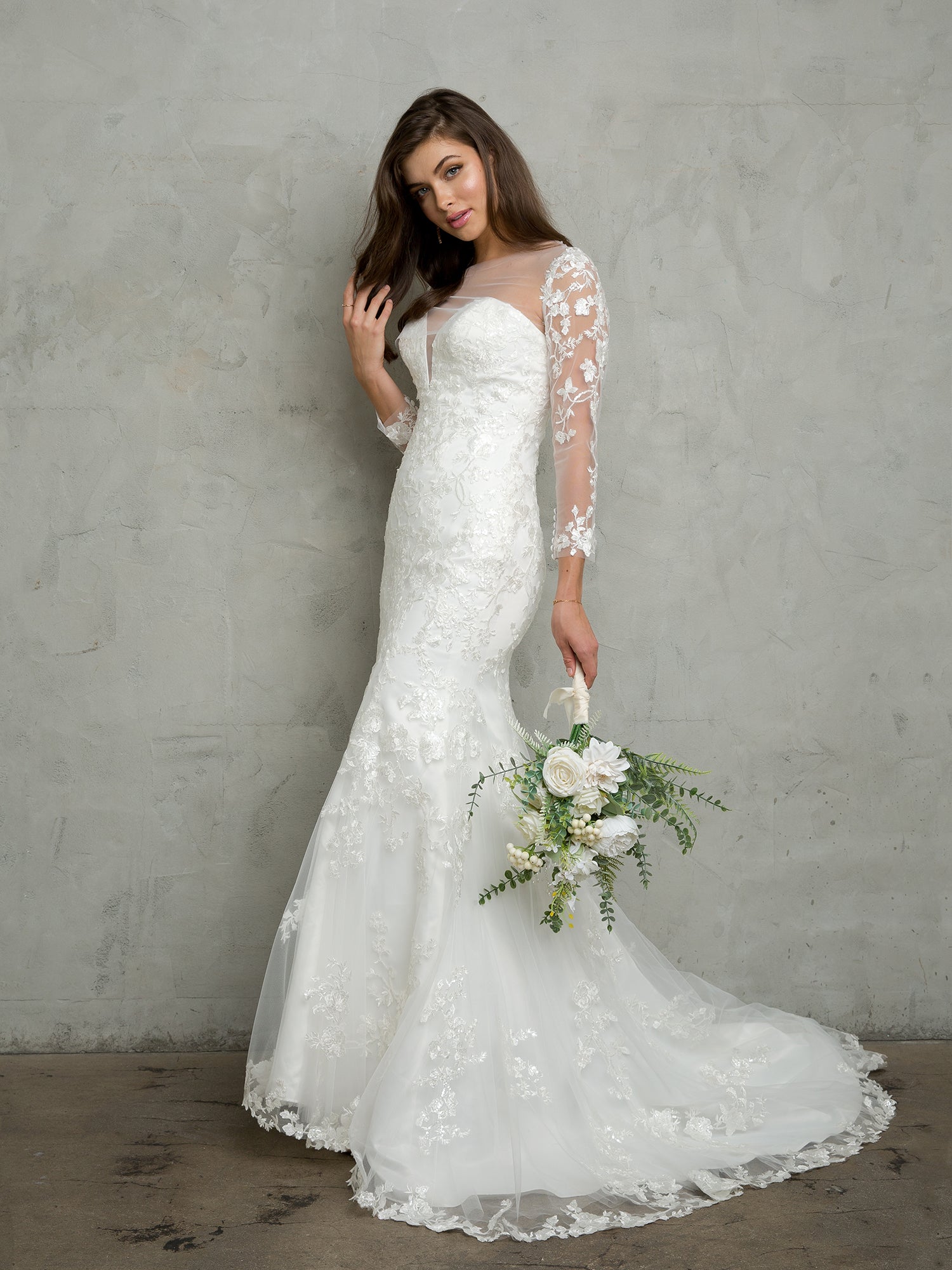 Off White Eva Fashion 5268 Two Piece Long BridalGown Wedding Dress