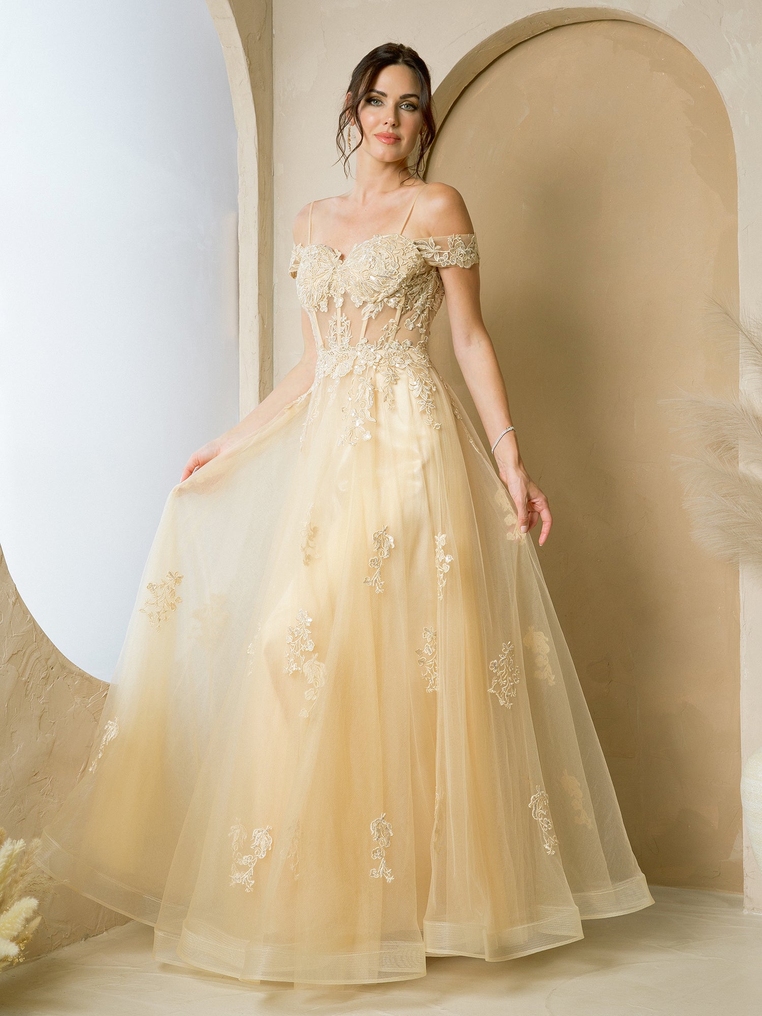 Eva Fashion 5270 Long A Line Formal Prom Dress