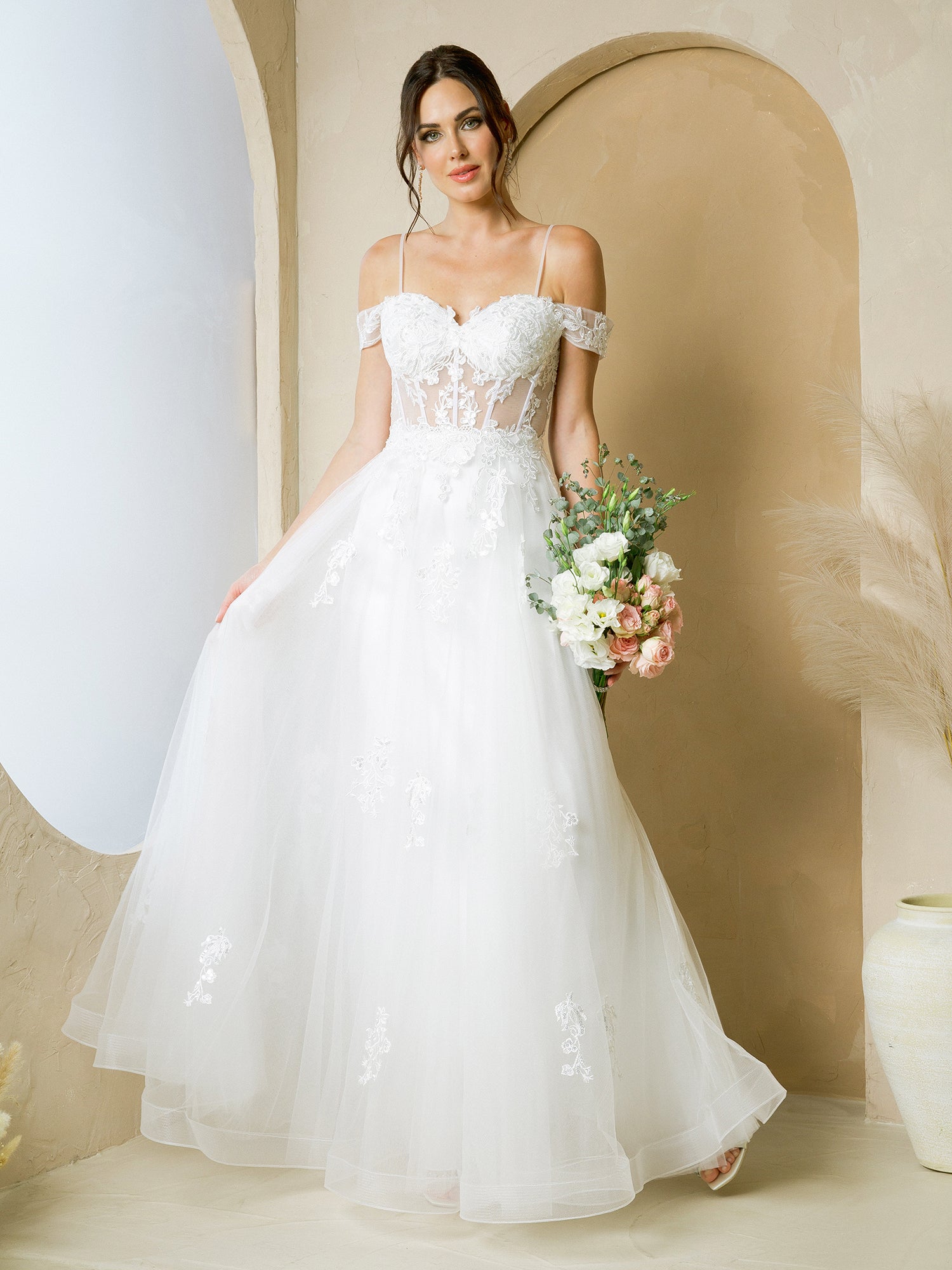 Eva Fashion 5270 Long A Line Formal Prom Dress