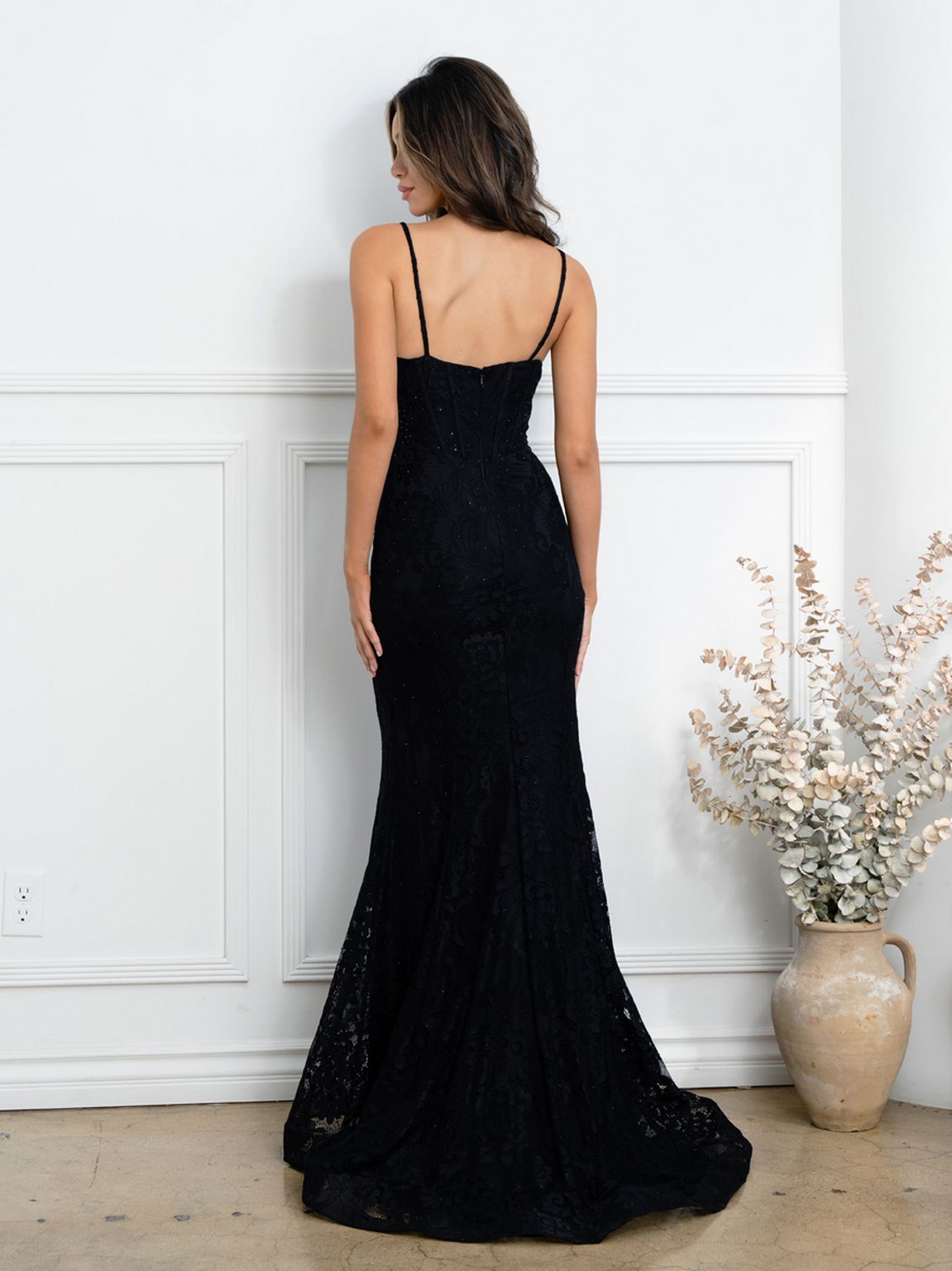 Eva Fashion 5277 Long Formal Corset Lace Evening Prom Dress
