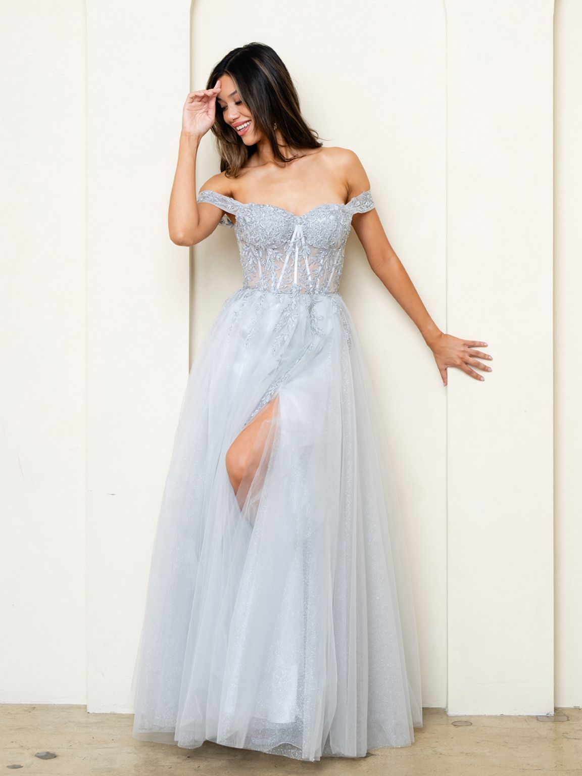 Eva Fashion 5279 Long Formal A Line Slit Prom Dress