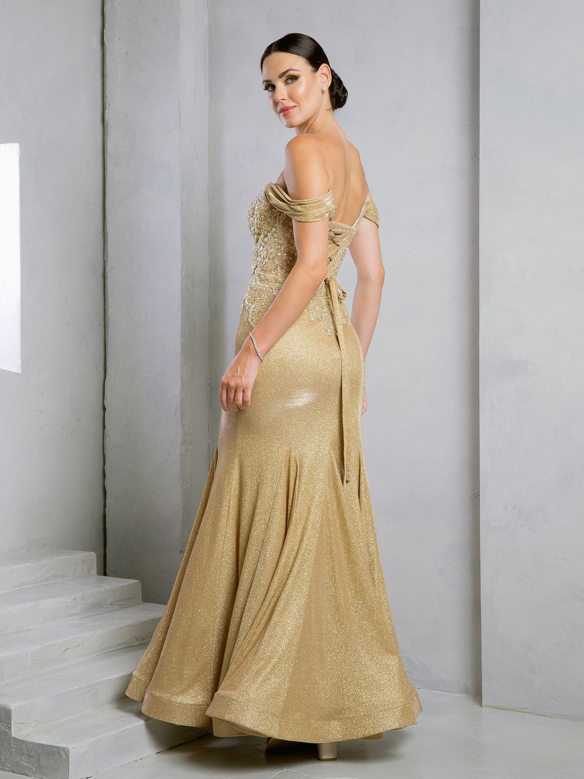 Eva Fashion 5284 Glitter Long Mermaid Formal Beaded Prom Dress